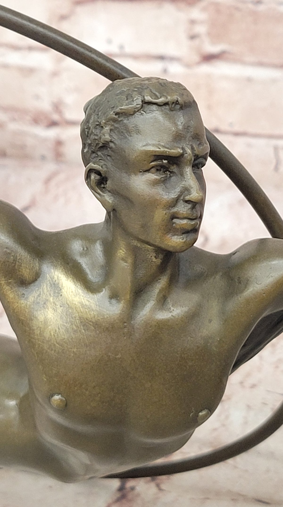 Aerial Acrobat Breathtaking Bronze Sculpture Nude Male Figurine Figure