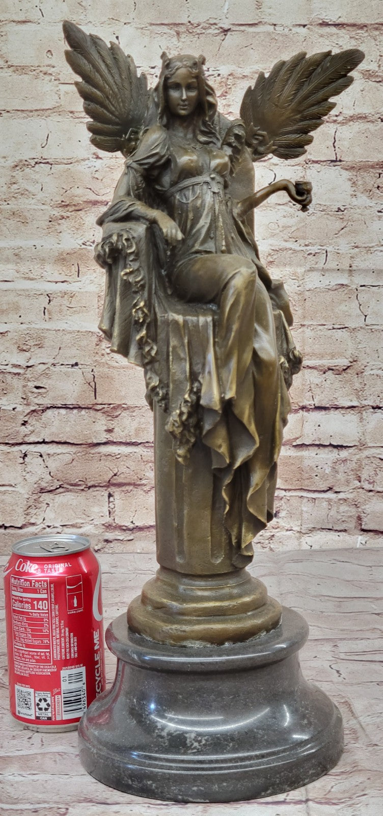 Large Cleopatra on Throne Bronze Statue: Handcrafted Figurine for Home Office Decor