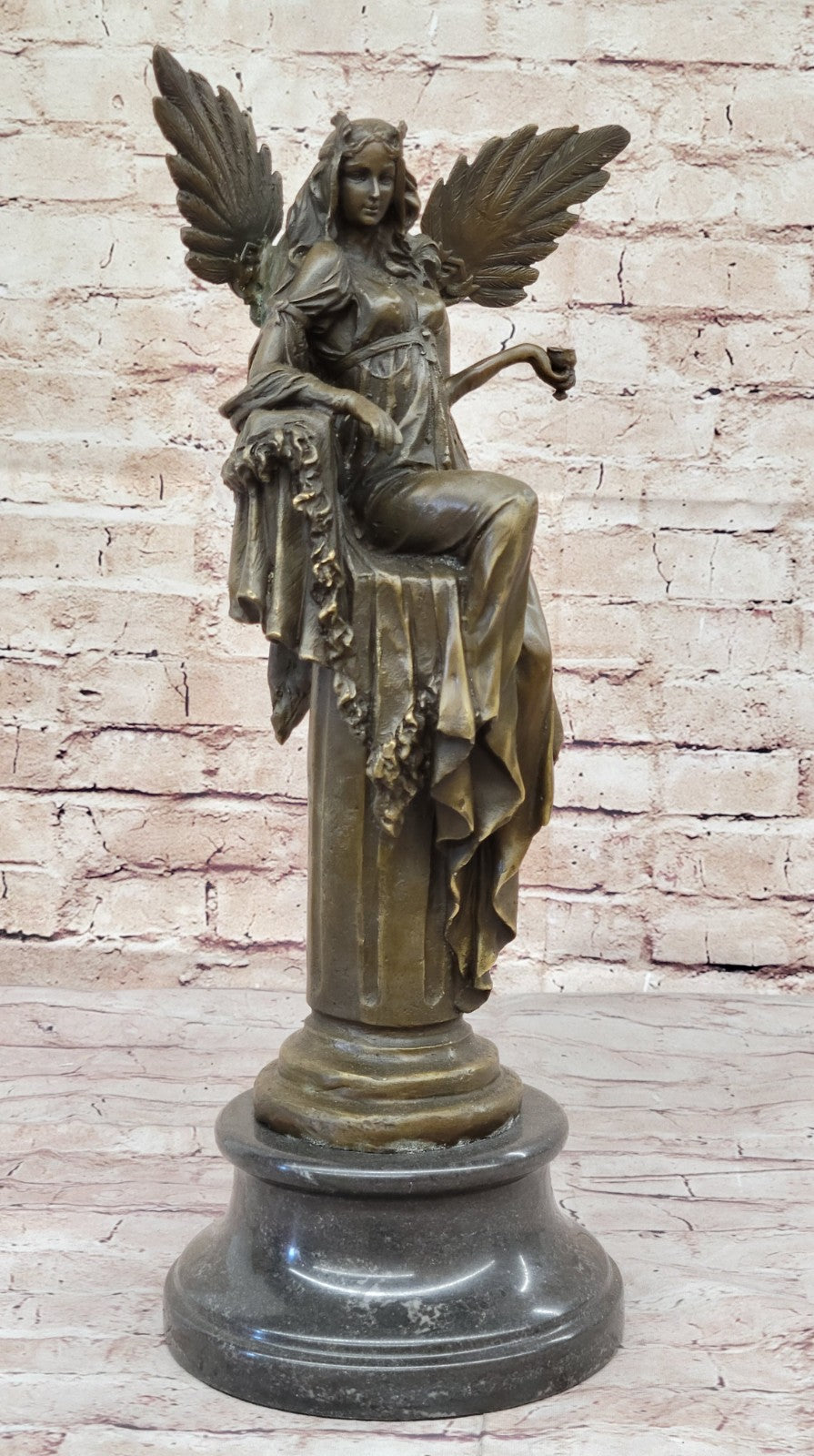 Large Cleopatra on Throne Bronze Statue: Handcrafted Figurine for Home Office Decor