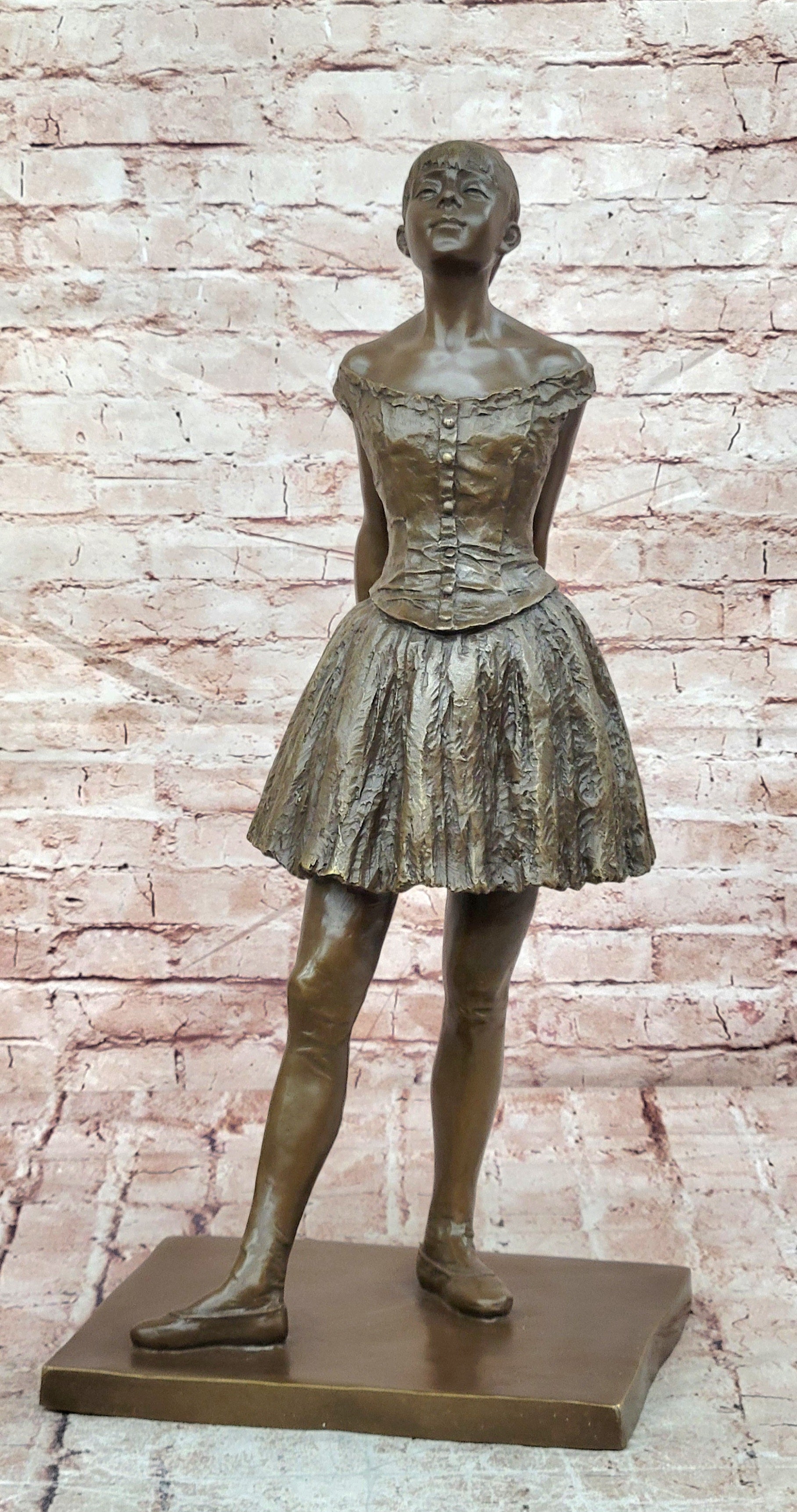Bronze Contemporary Ballet Figurine Signed Degas Style Dancer Collectible Art