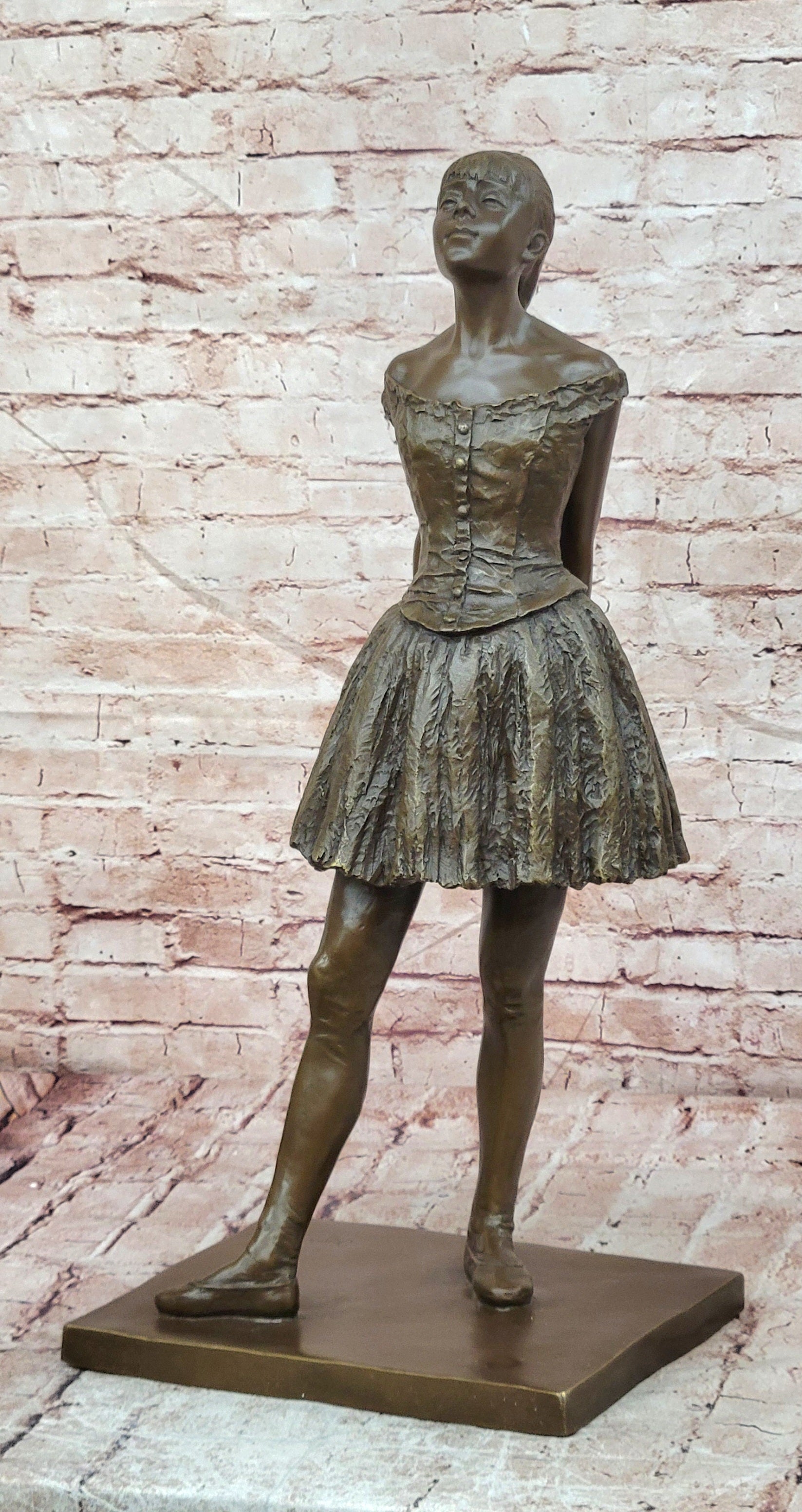 Bronze Contemporary Ballet Figurine Signed Degas Style Dancer Collectible Art