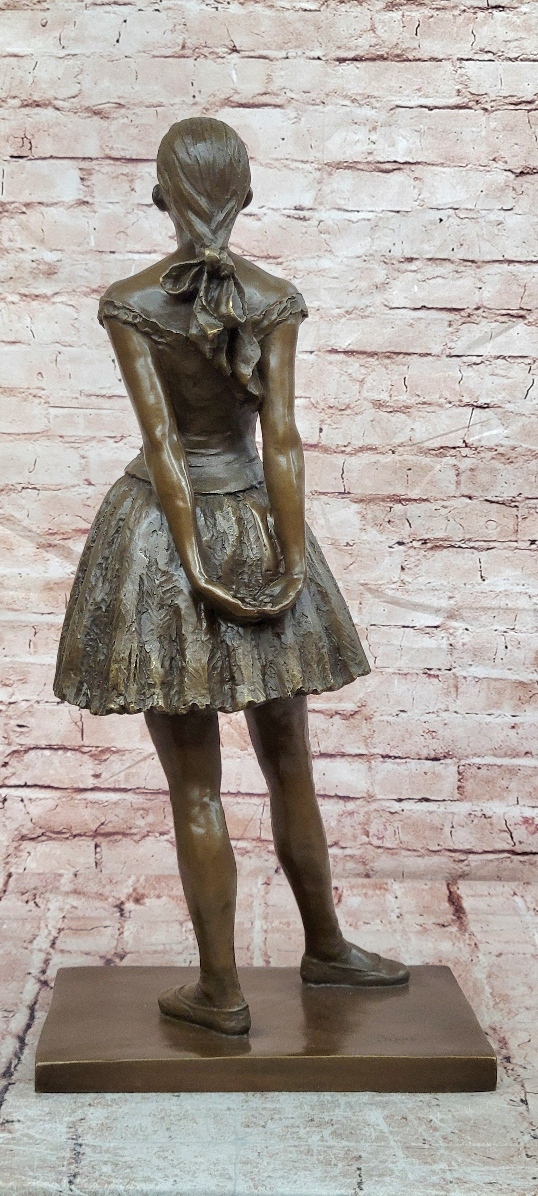 Bronze Contemporary Ballet Figurine Signed Degas Style Dancer Collectible Art