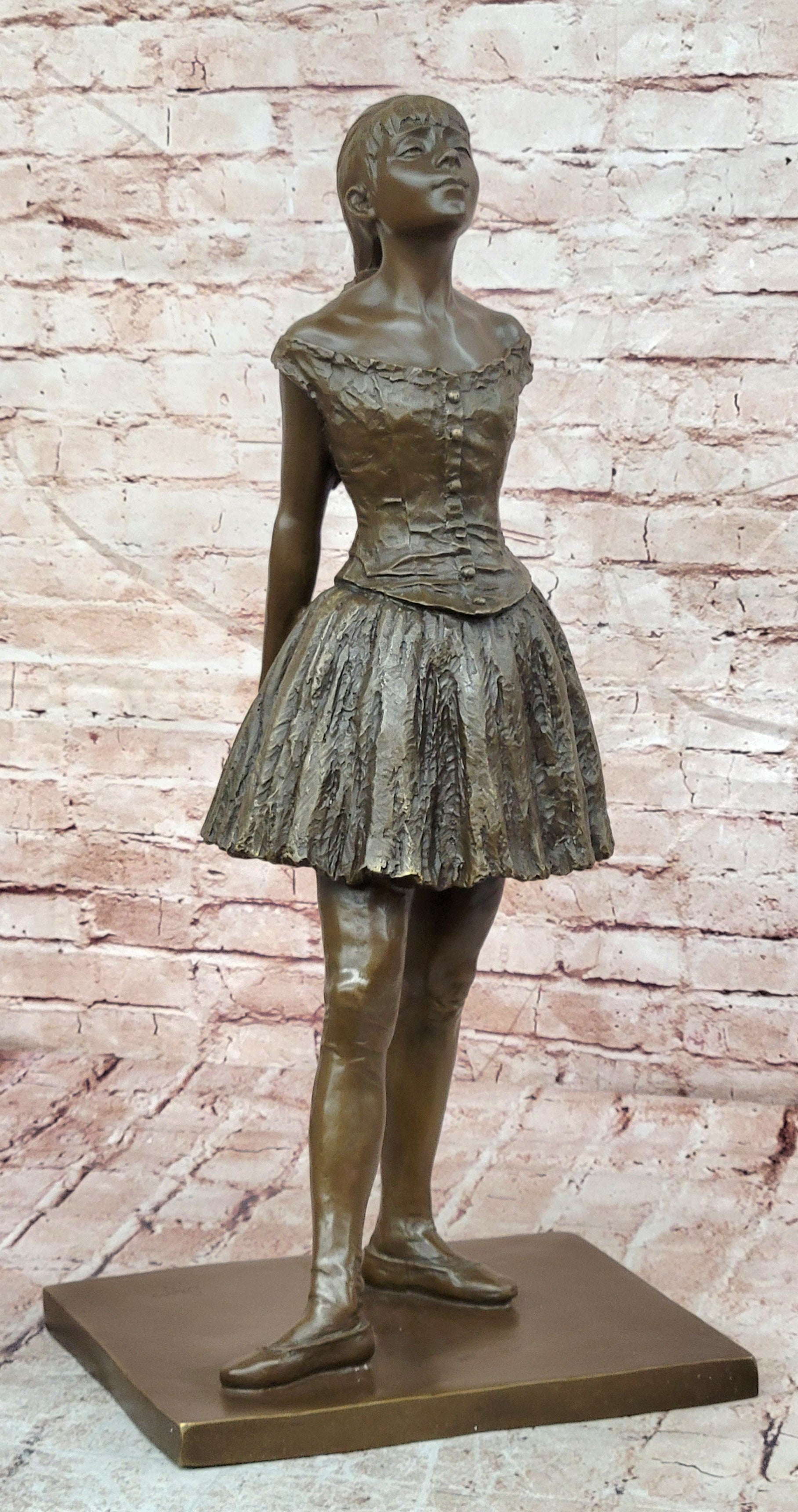Bronze Contemporary Ballet Figurine Signed Degas Style Dancer Collectible Art