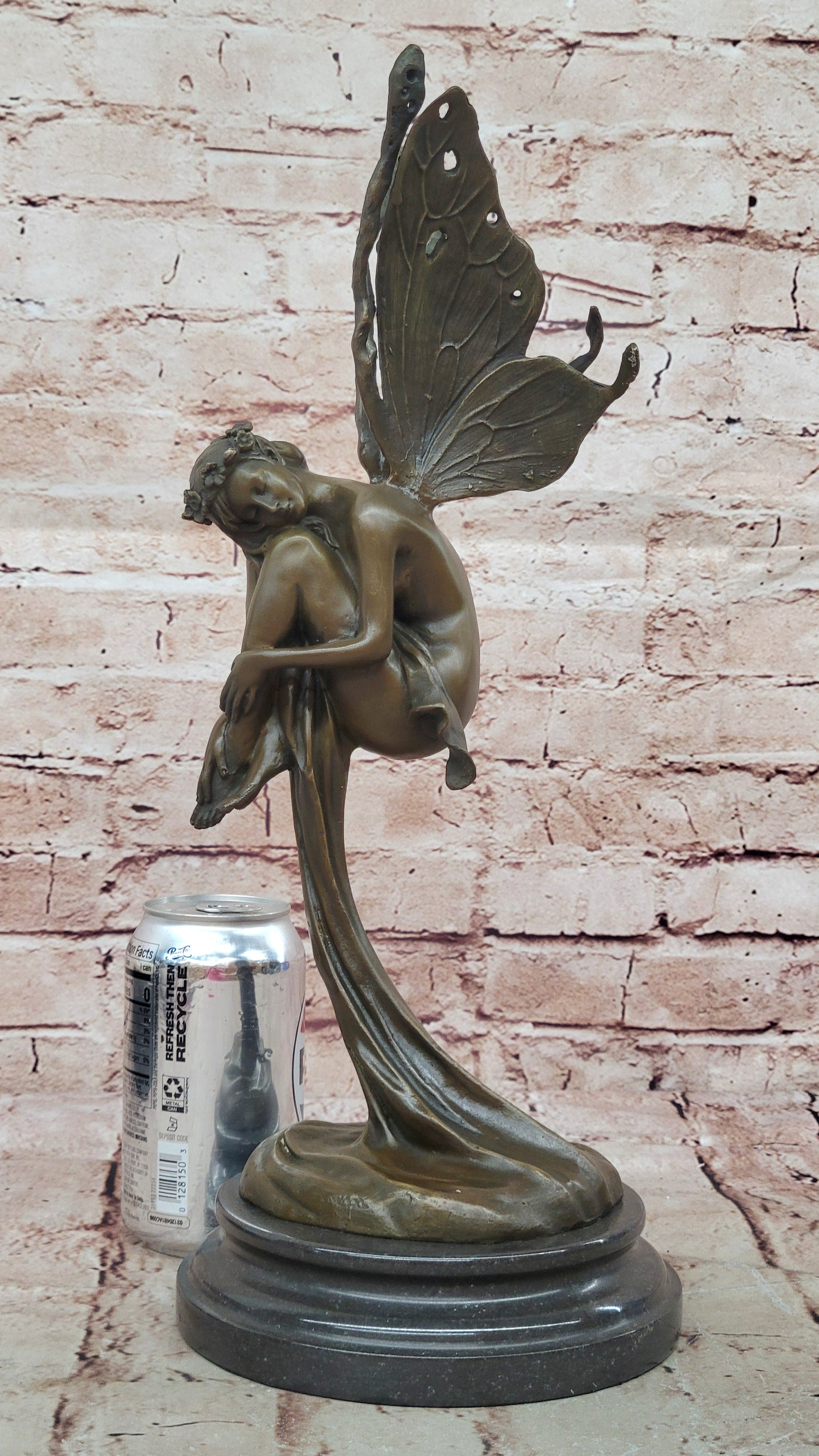 Signed Large Forest Fairy Vitaleh Bronze Deco Statue Sculpture Figurine Art 16" tall