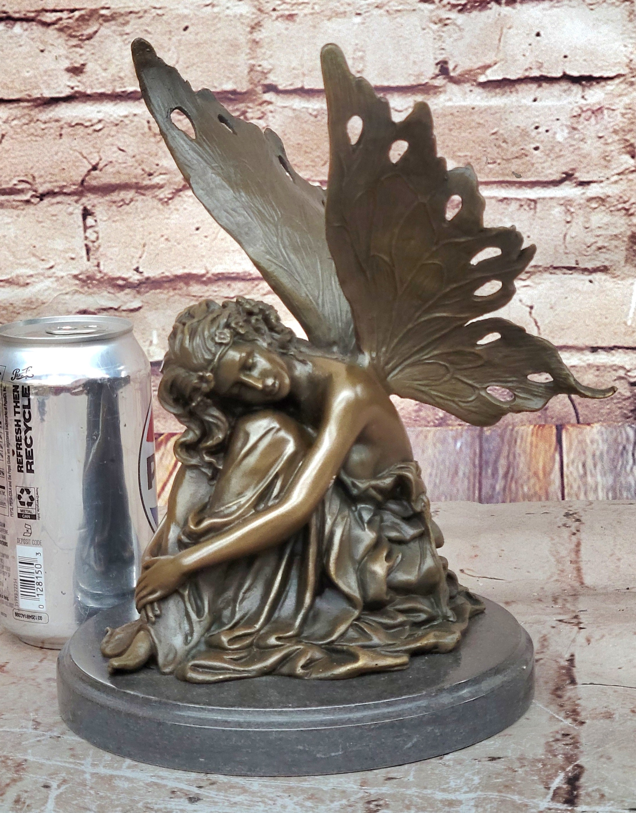European Bronze Finery Bird Fairy Cast Bronze Garden Statue: Home Decorative