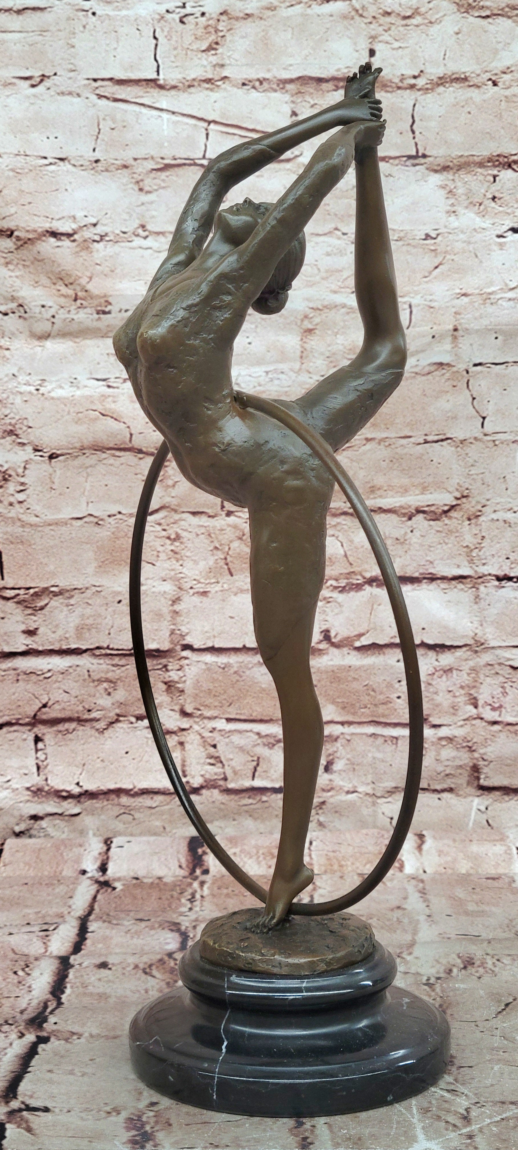 Cesaro Art Deco Bronze Dancer Sculpture Hand Made Elegant Woman Figurine