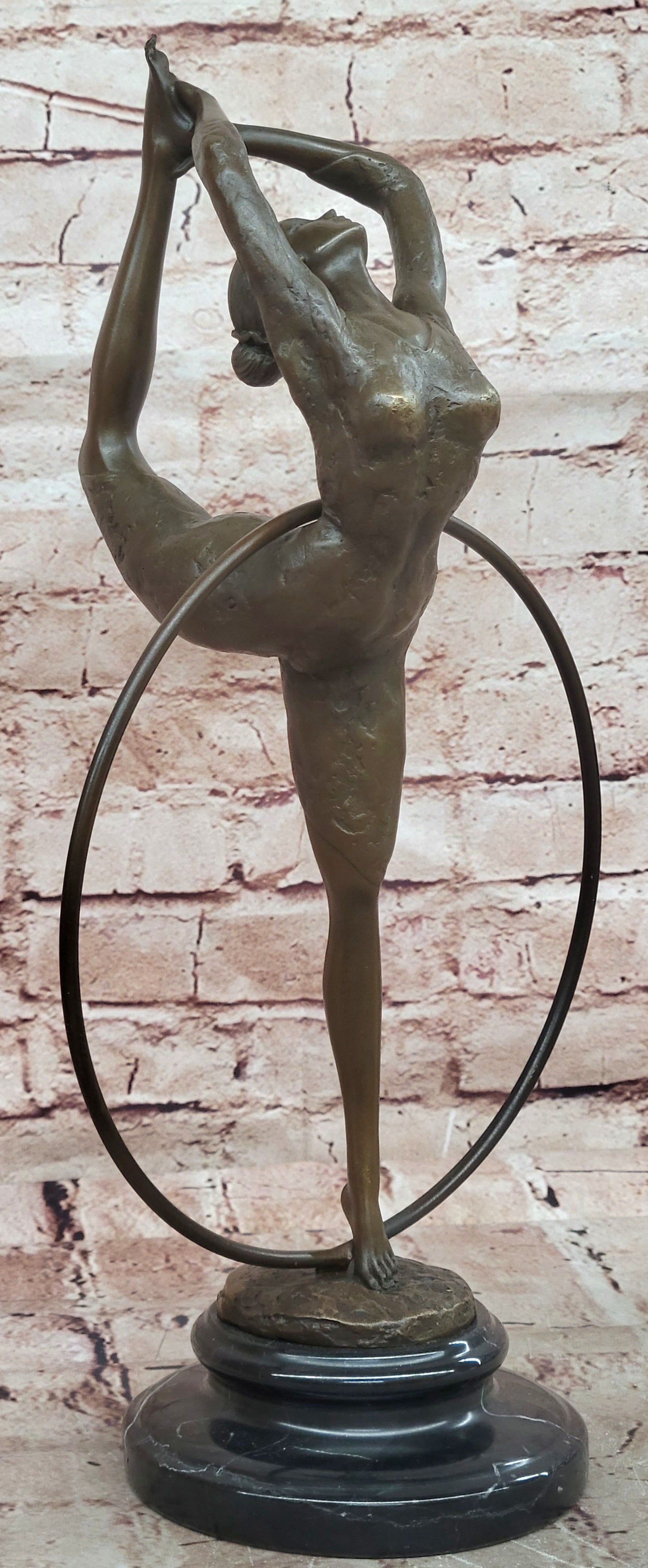 Cesaro Art Deco Bronze Dancer Sculpture Hand Made Elegant Woman Figurine