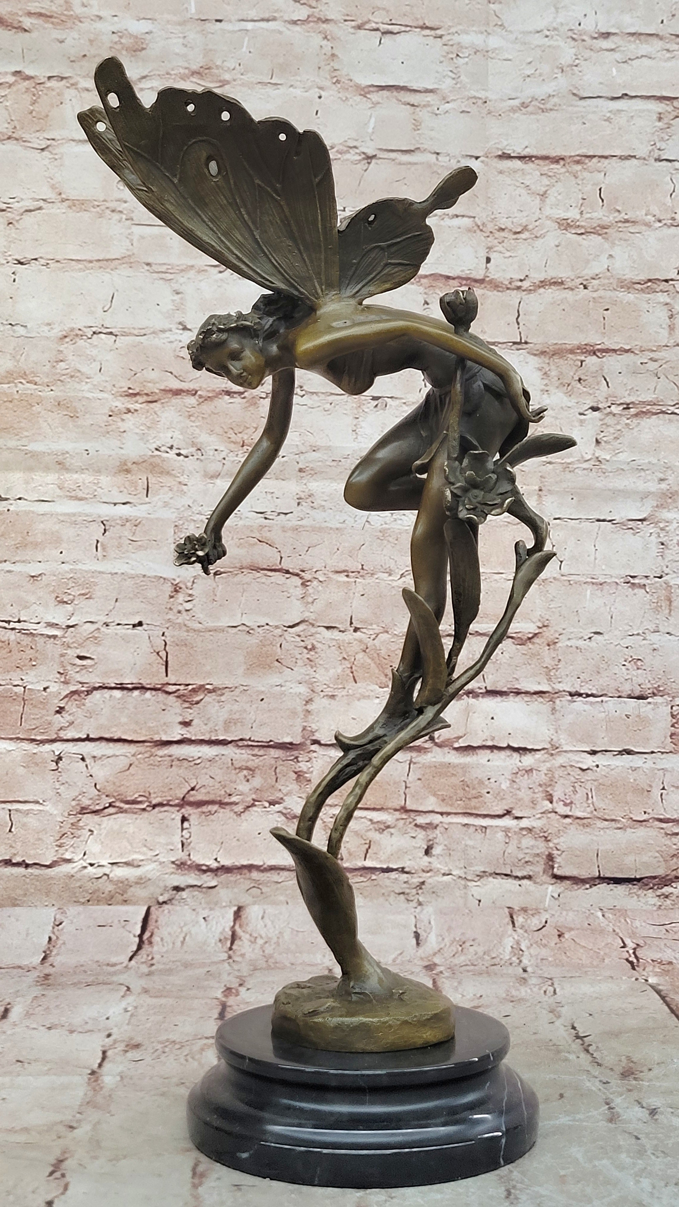 Original Sign Fantasy Fairy Bronze Sculpture Figurine Art Figure Statue Hot Cast