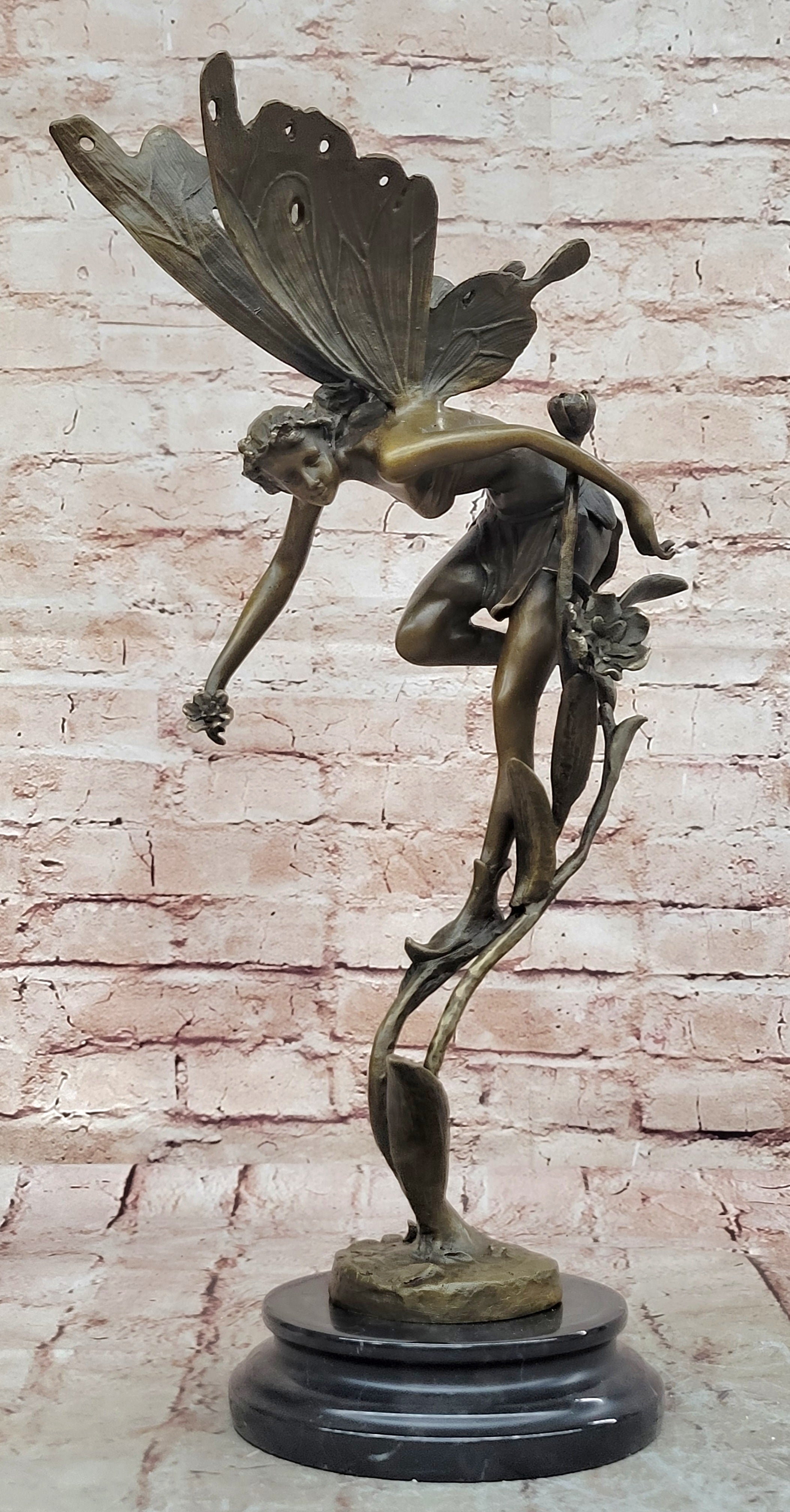 Original Sign Fantasy Fairy Bronze Sculpture Figurine Art Figure Statue Hot Cast