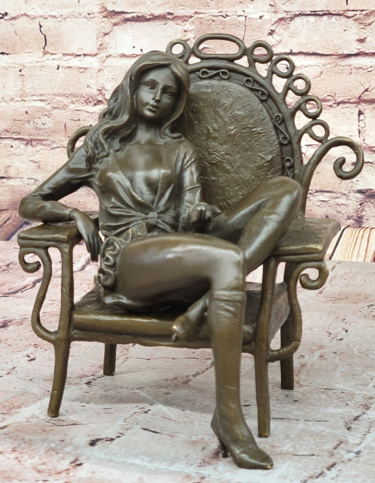 Handcrafted Detailed Bronze Masterpiece Art Deco by Cesaro Sculpture Figure Sale