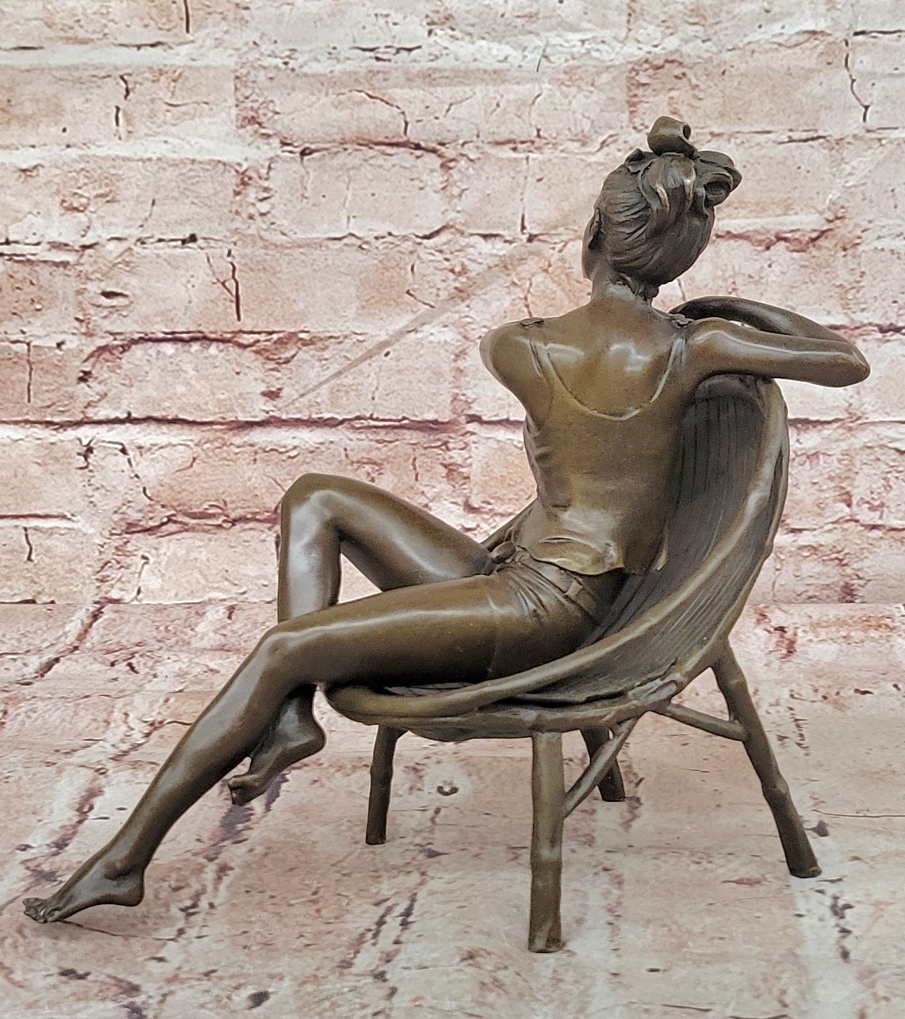 Bronze Female Figure Sculpture Modern Art Handmade Decorative Collectible Statue