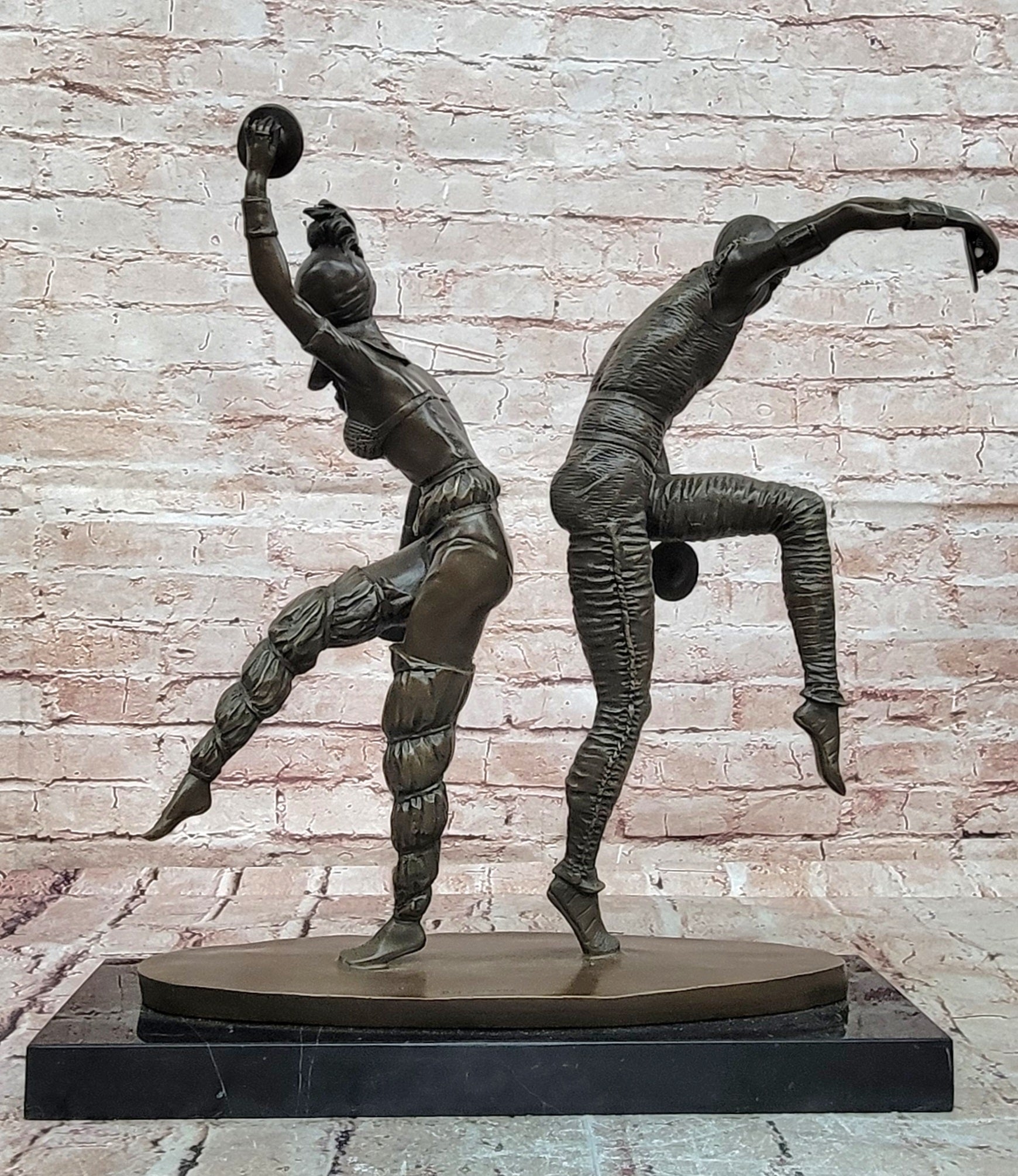 Art Deco Bronze Dancing Duo Sculpture Chiparus Inspired Fine Art Statue