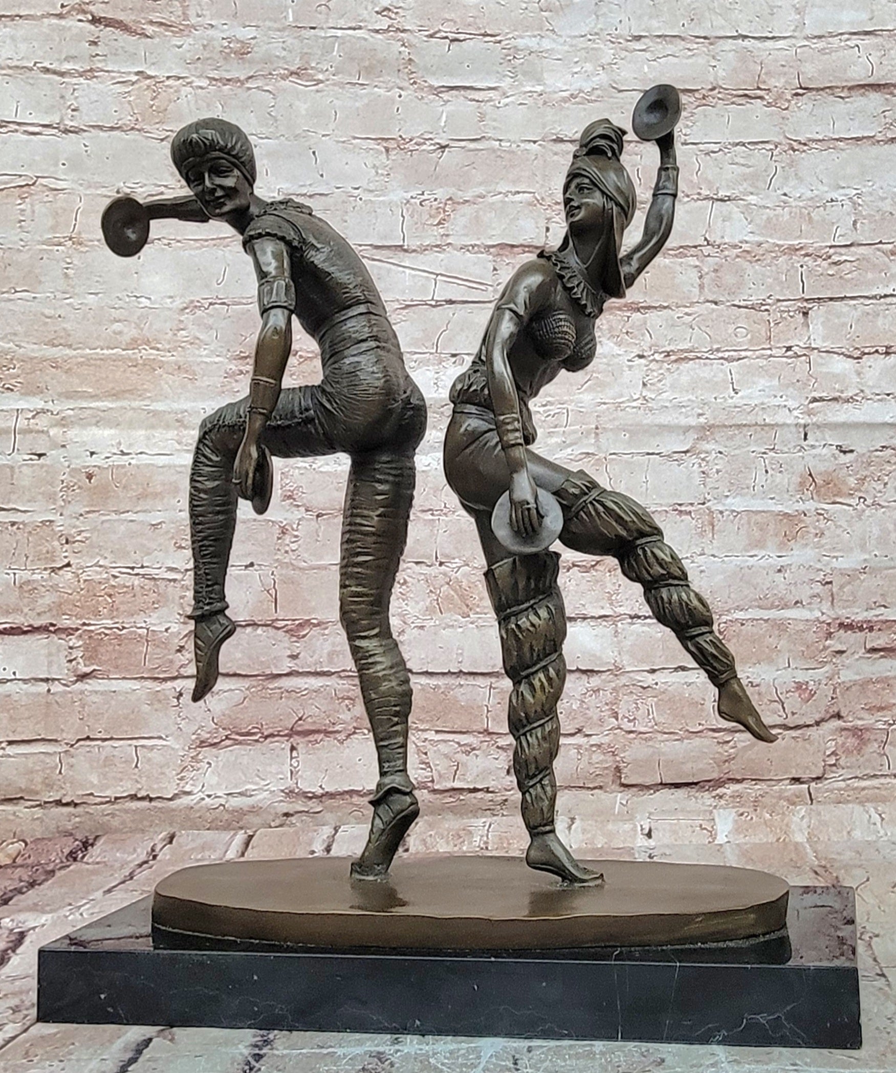 Art Deco Bronze Dancing Duo Sculpture Chiparus Inspired Fine Art Statue