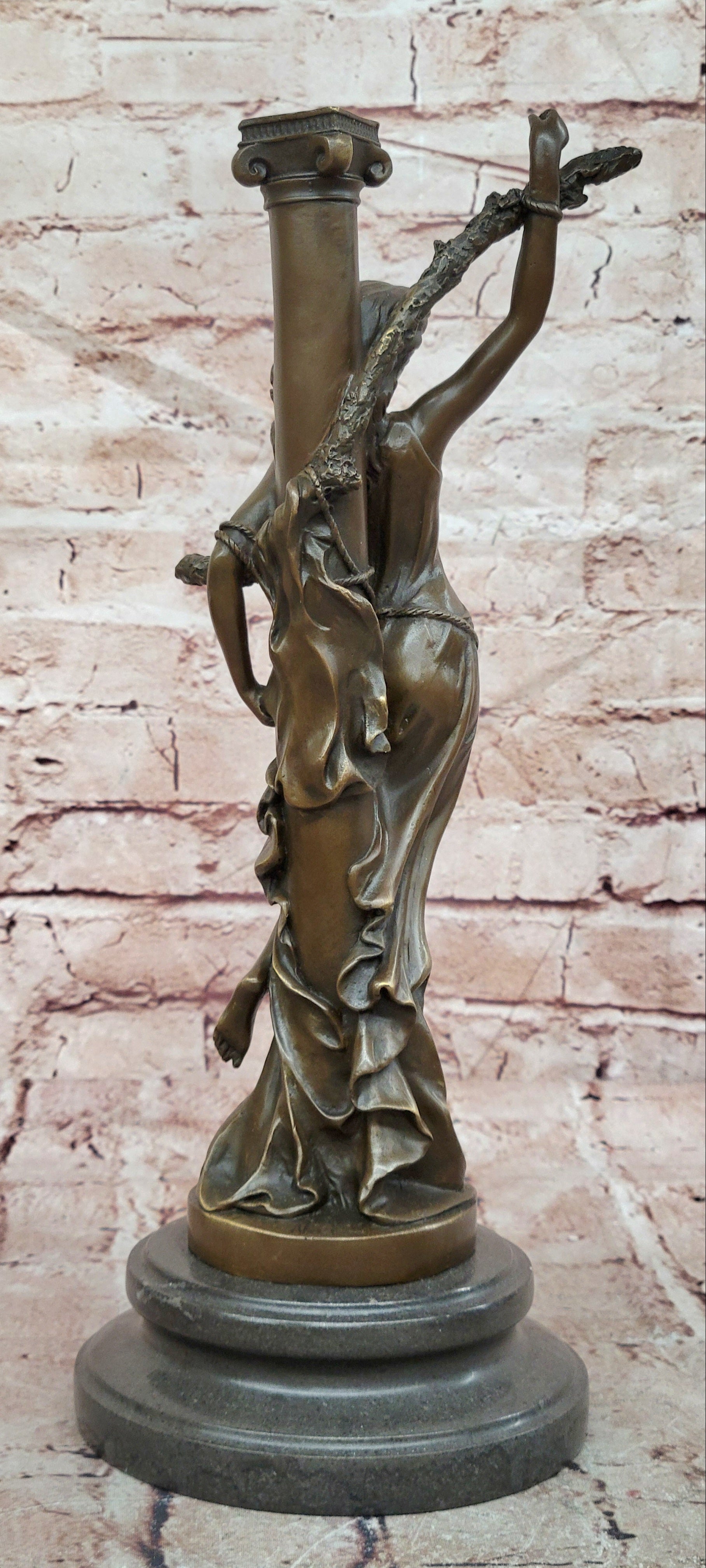 Bronze French Heroine Joan of Arc Figurine Signed Nick Fine Art Collectible