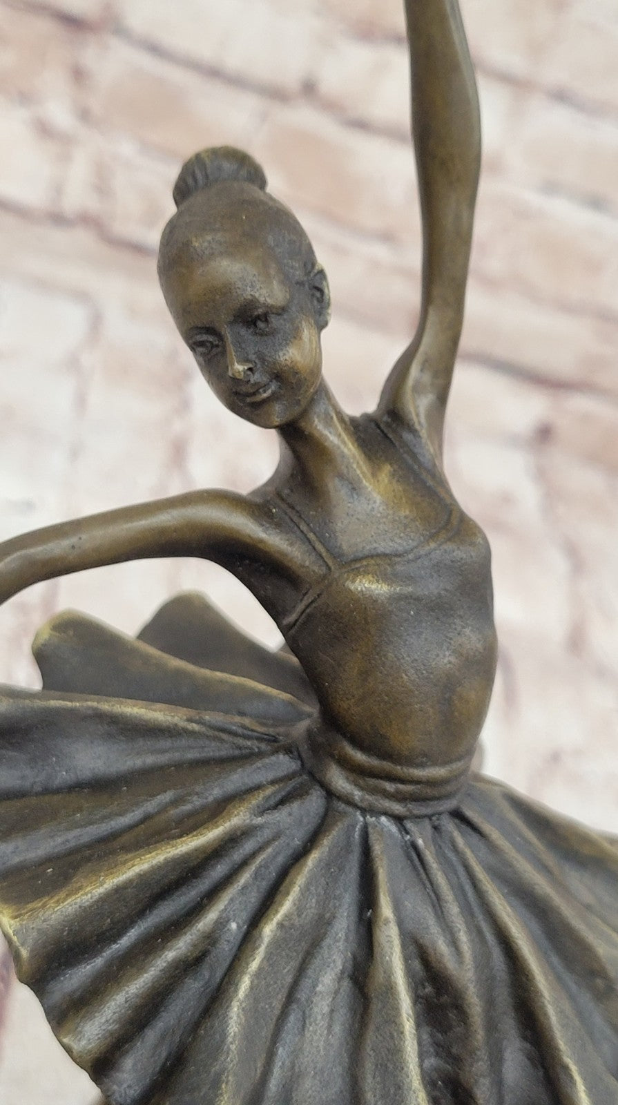 Graceful Prima Ballerina Figurine - Handmade Bronze Statue by Miguel Lopez