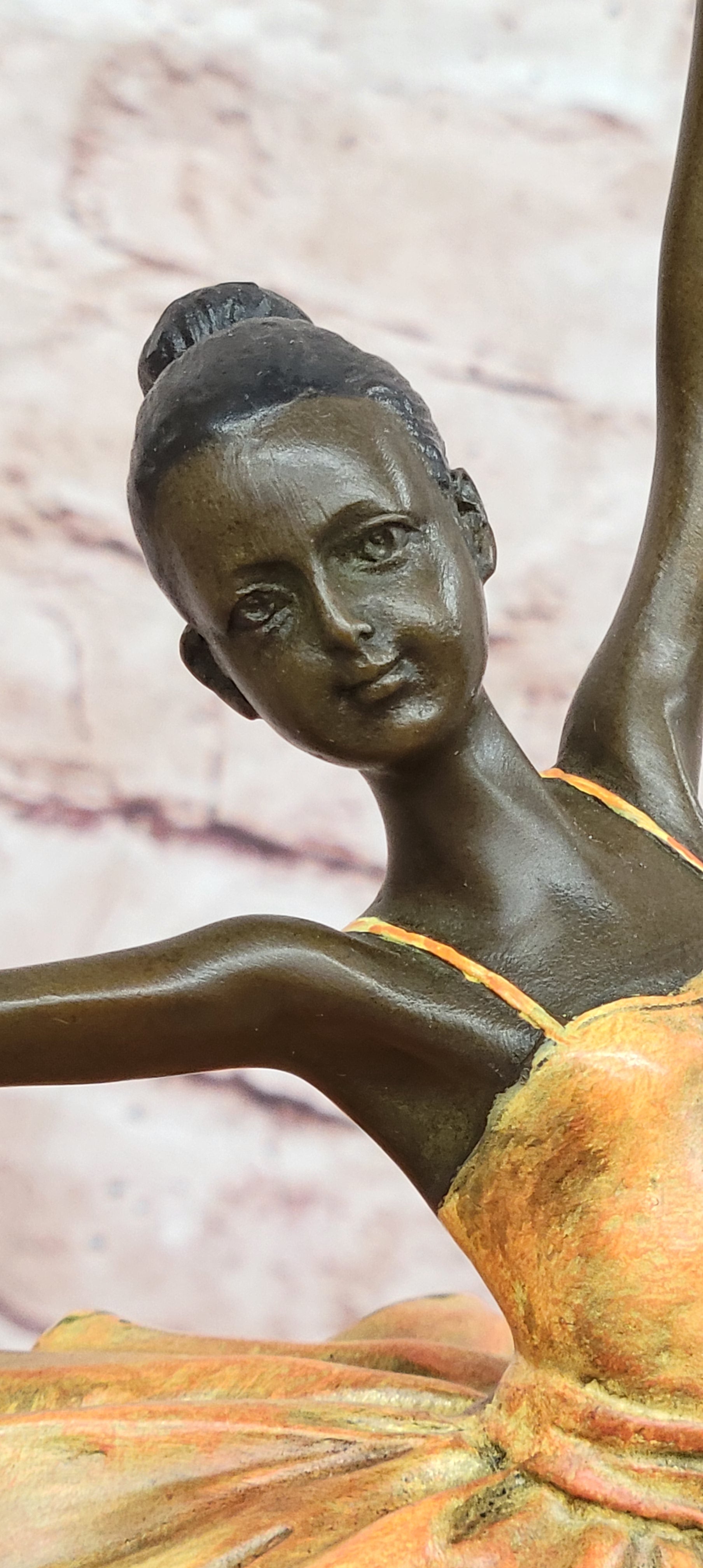 Milo Bronze Ballet Sculpture Elegant Dancing Girl Fine Art Marble Base Statue