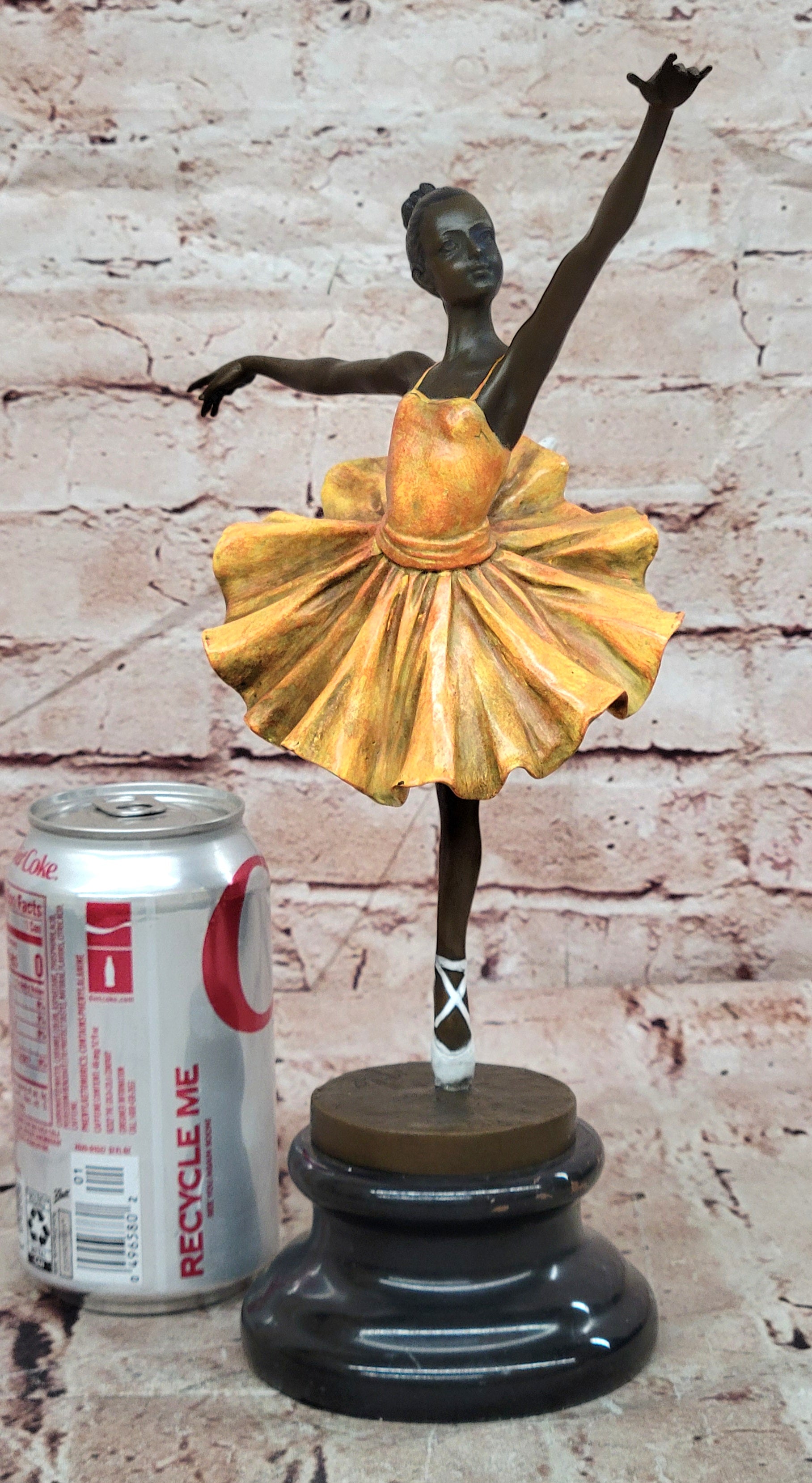 Bronze Ballet Dancer Sculpture Signed Milo Tutu Figurine Decorative Statue