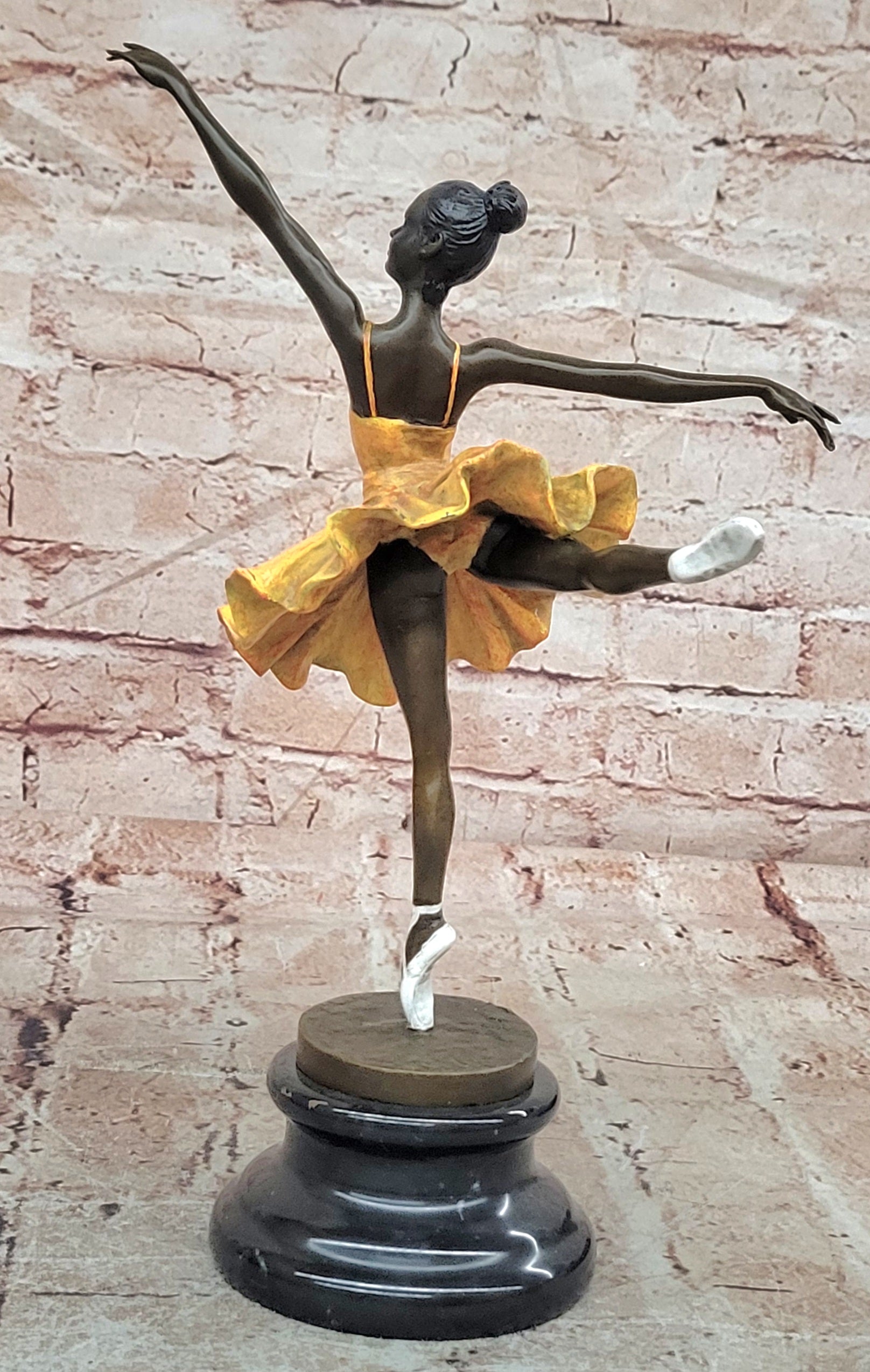 Bronze Ballet Dancer Sculpture Signed Milo Tutu Figurine Decorative Statue