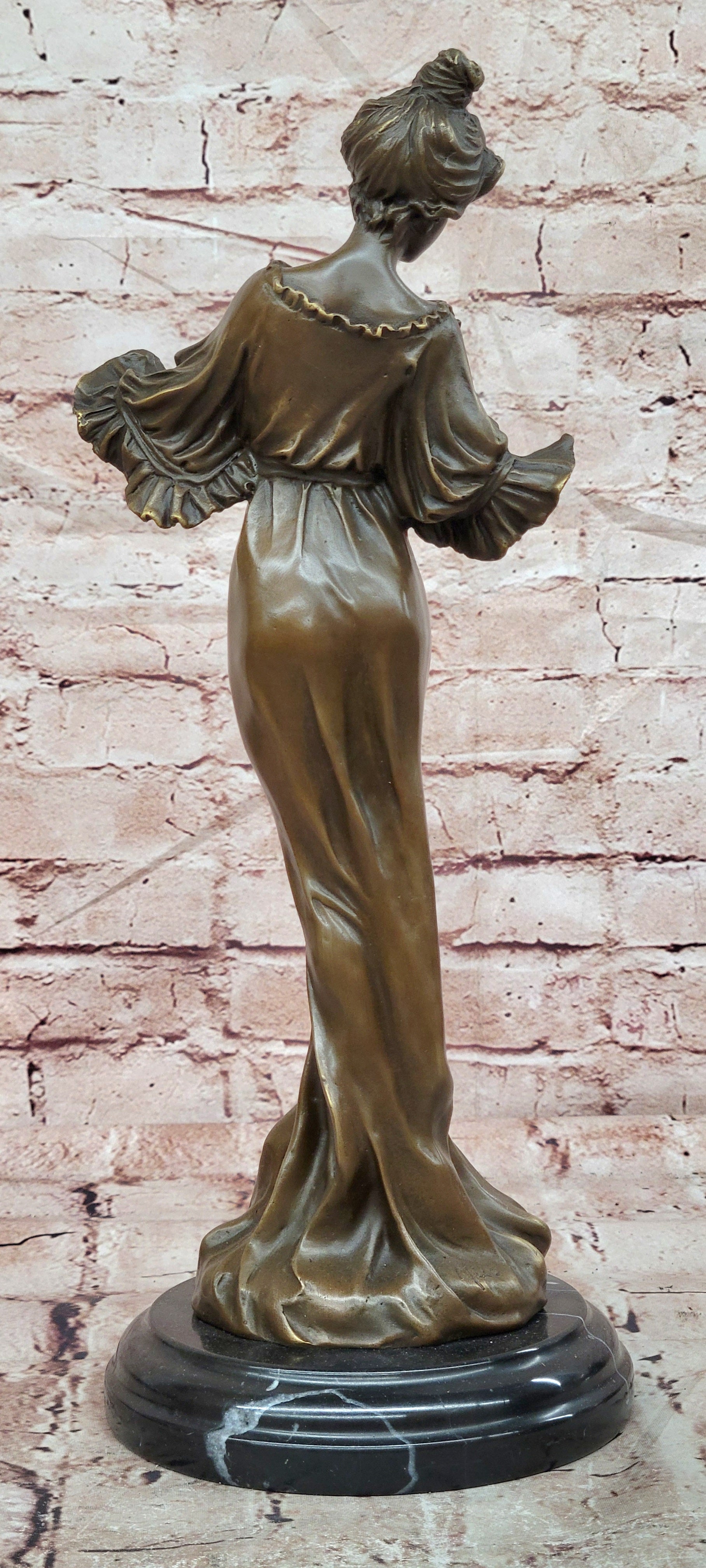 Bronze Roman Goddess Flora Sculpture Signed Milo Elegant Female Statue