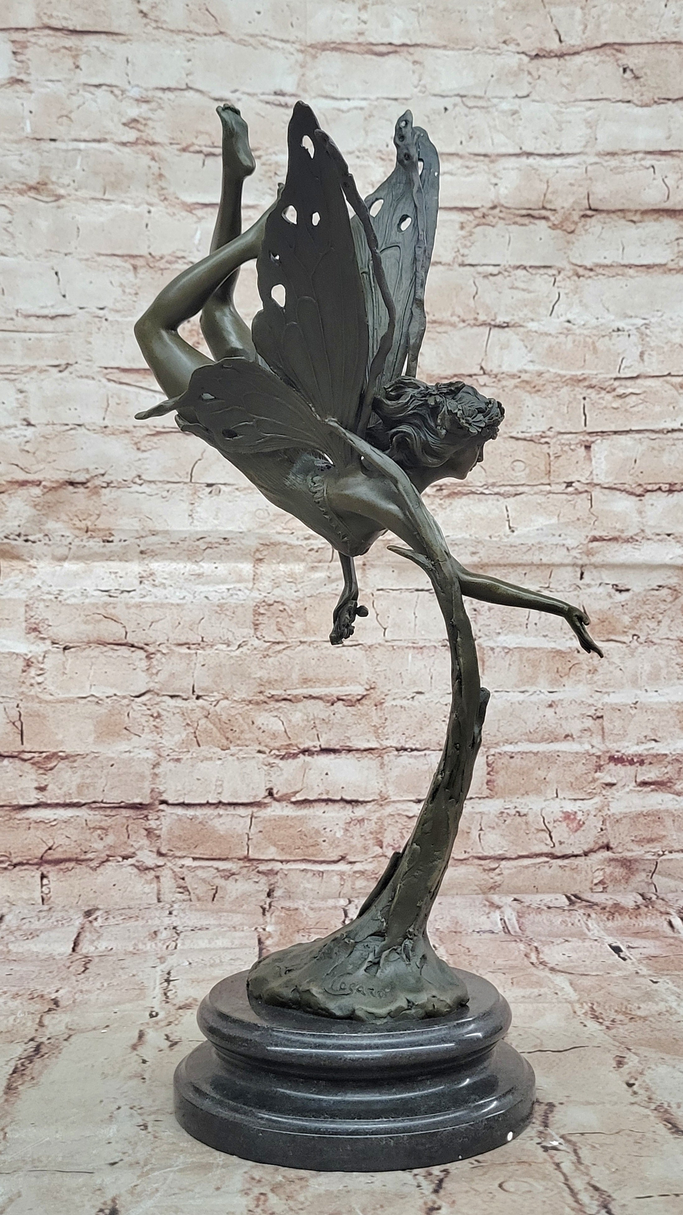 Statue Sculpture Angel Fairy Art Deco Style Art Nouveau Style Solid bronze Decor