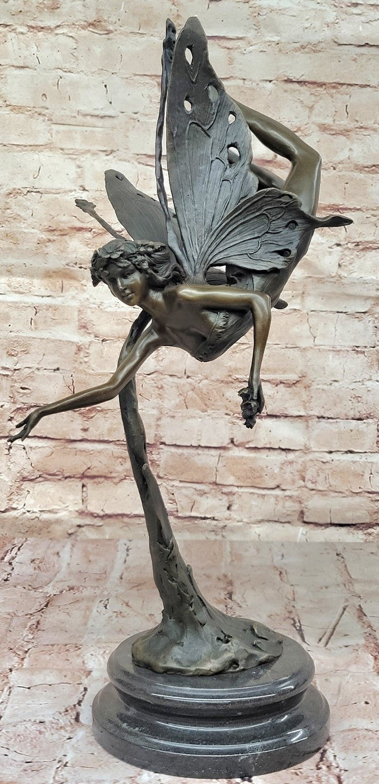 Statue Sculpture Angel Fairy Art Deco Style Art Nouveau Style Solid bronze Decor