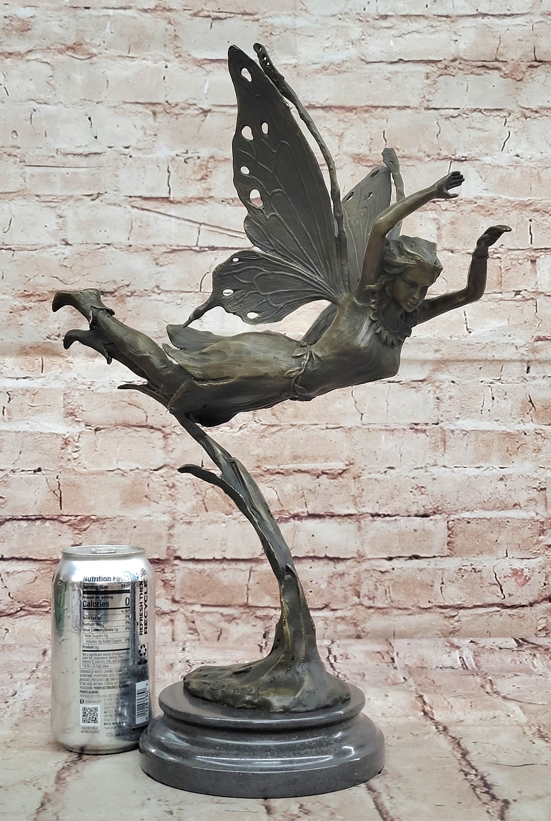 Signed Angel Religous Bronze Sculpture Mythical Statue Figurine Figure Home Deco