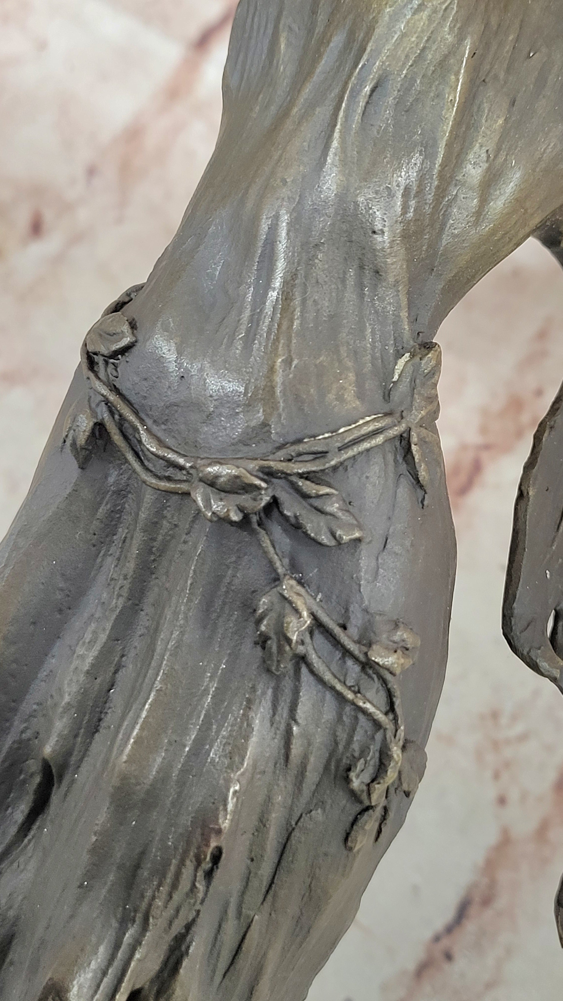 Signed Angel Religous Bronze Sculpture Mythical Statue Figurine Figure Home Deco