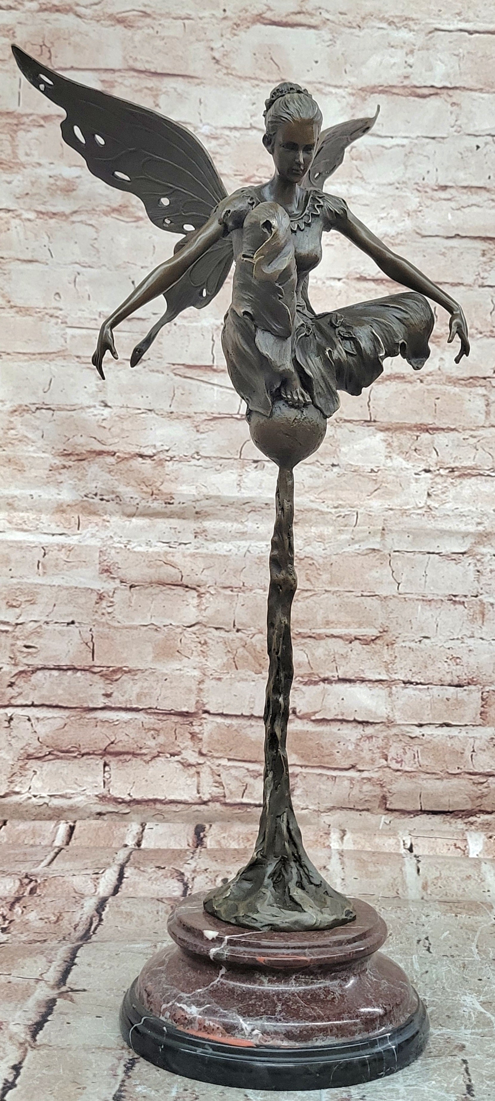Handcrafted Cesaro Bronze Angel Figurine Lost Wax Gallery Edition