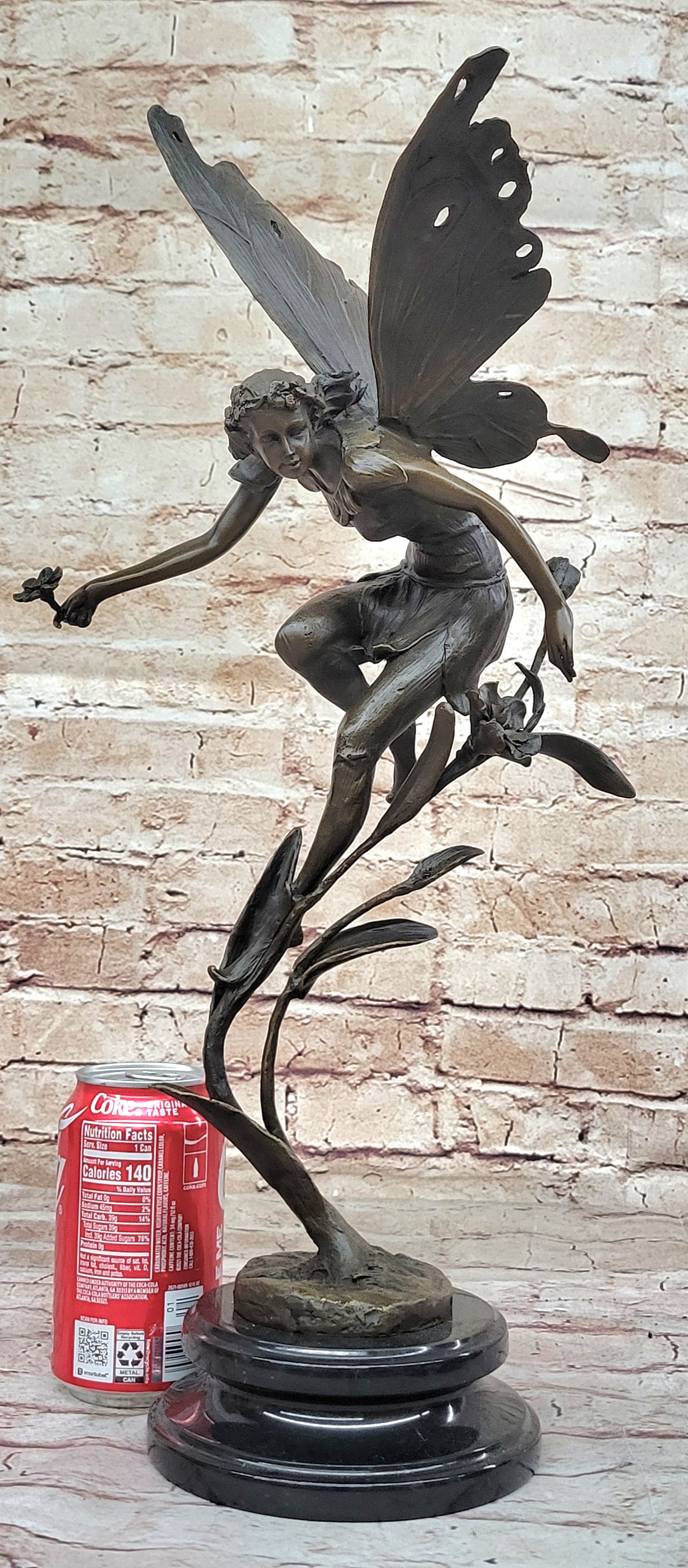 Art Deco Hot Cast fairy Vase Museum Quality Bronze Sculpture Statue Figurine