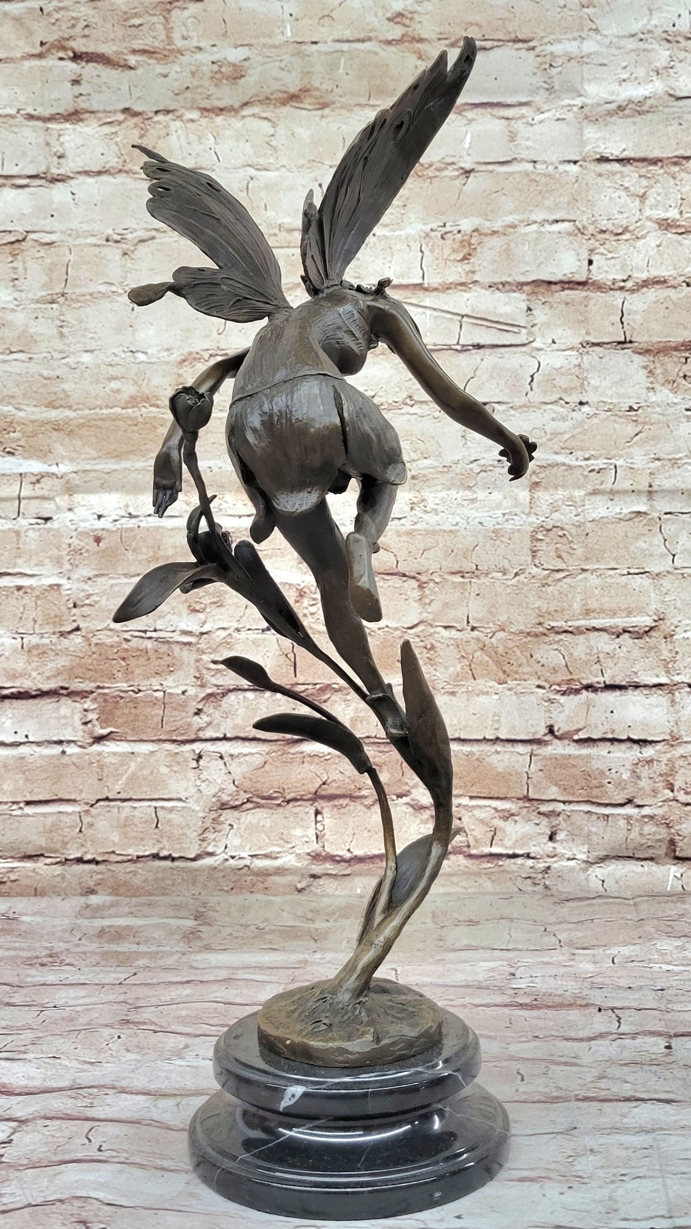 Art Deco Hot Cast fairy Vase Museum Quality Bronze Sculpture Statue Figurine