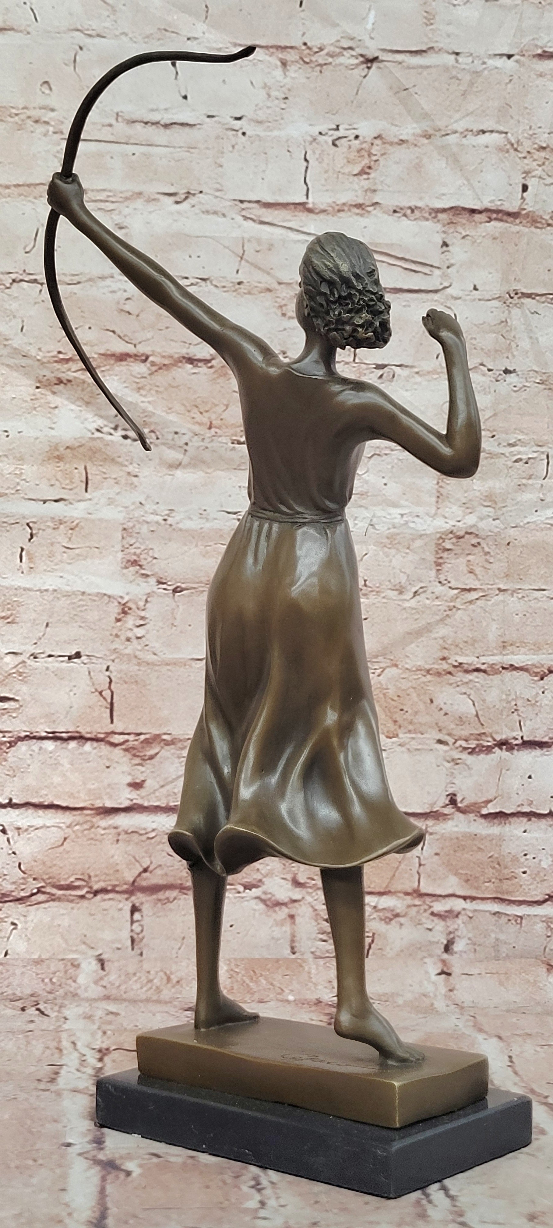 Bronze Female Archer Sculpture Diana Goddess of Hunt and Moon Statue