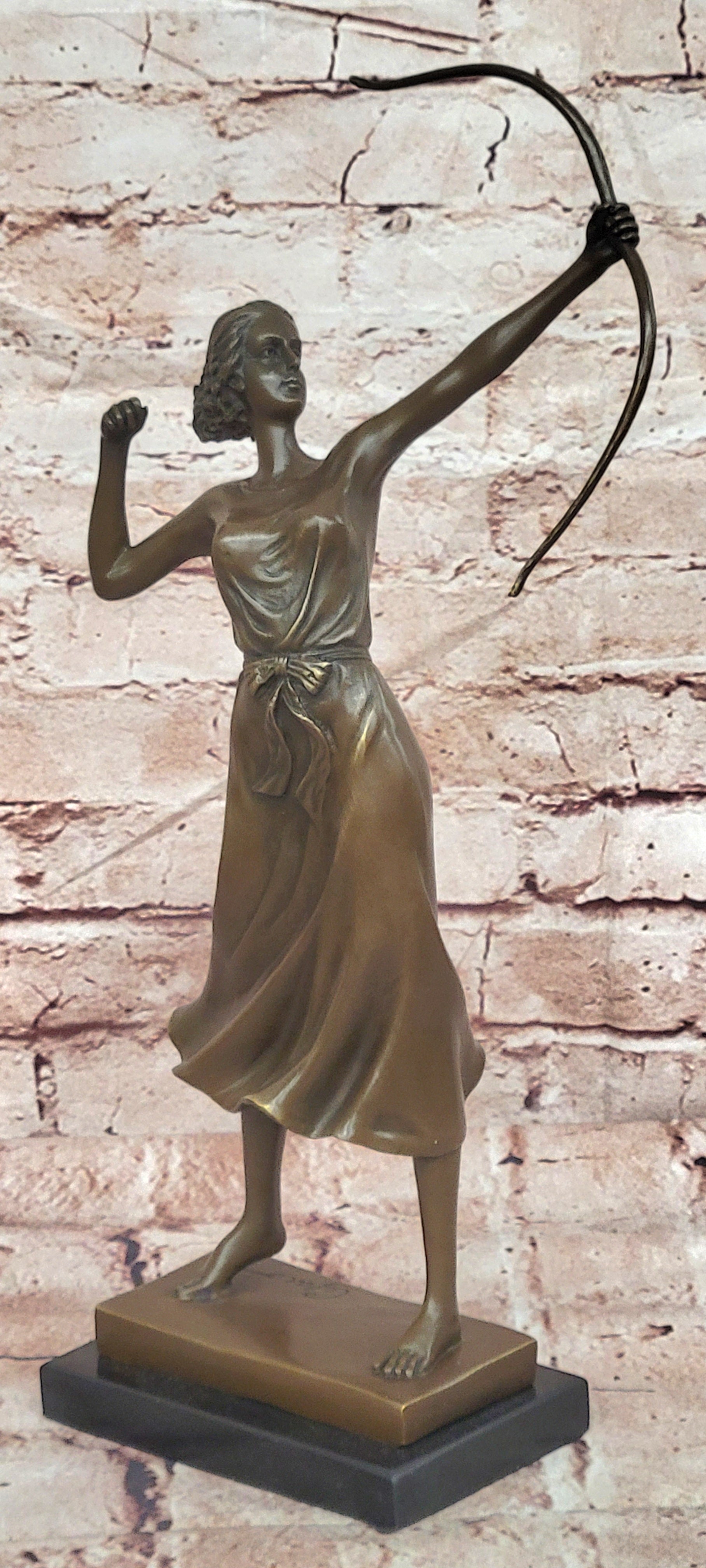 Bronze Female Archer Sculpture Diana Goddess of Hunt and Moon Statue