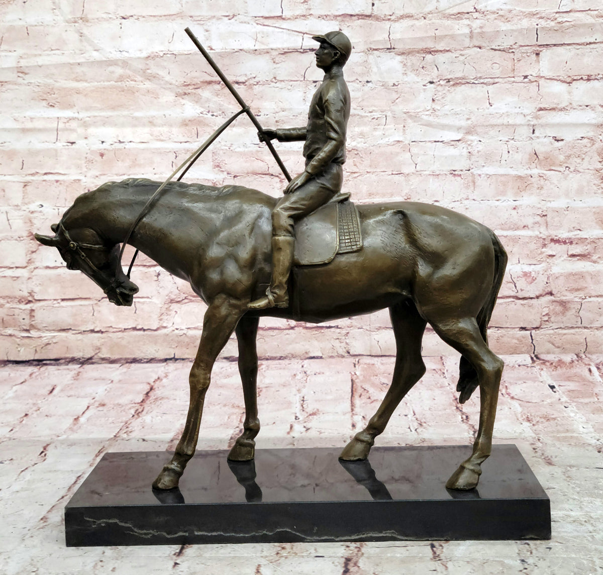 Bronze Sculpture "The Jockey Boy" Art Deco HotCast Home Decor Decoration by Mene