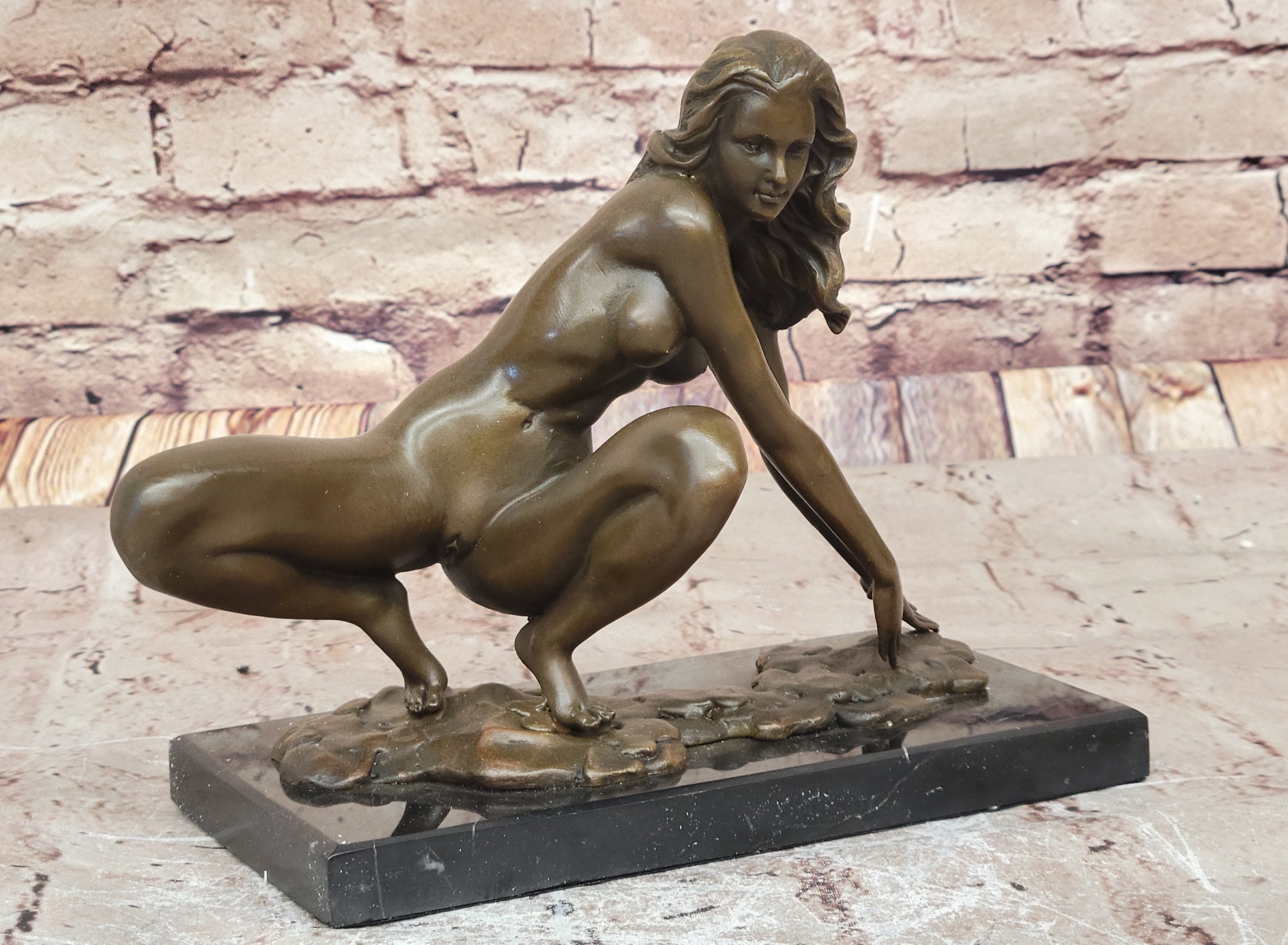 Bronze Sculpture Surrealist Abstract Modern Art Girl Dancer Statue Deco Figure