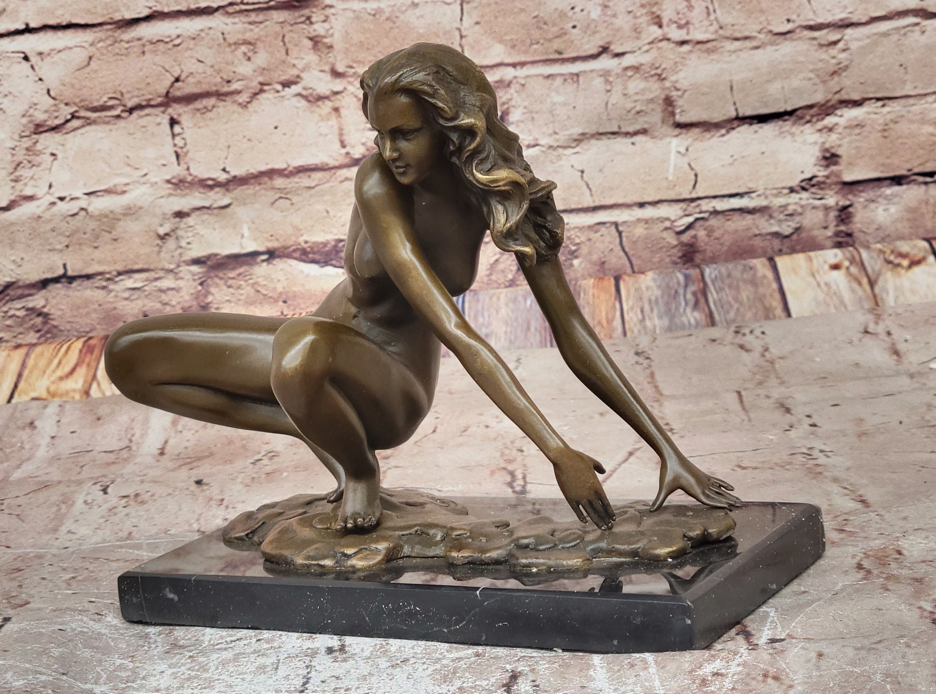 Bronze Sculpture Surrealist Abstract Modern Art Girl Dancer Statue Deco Figure