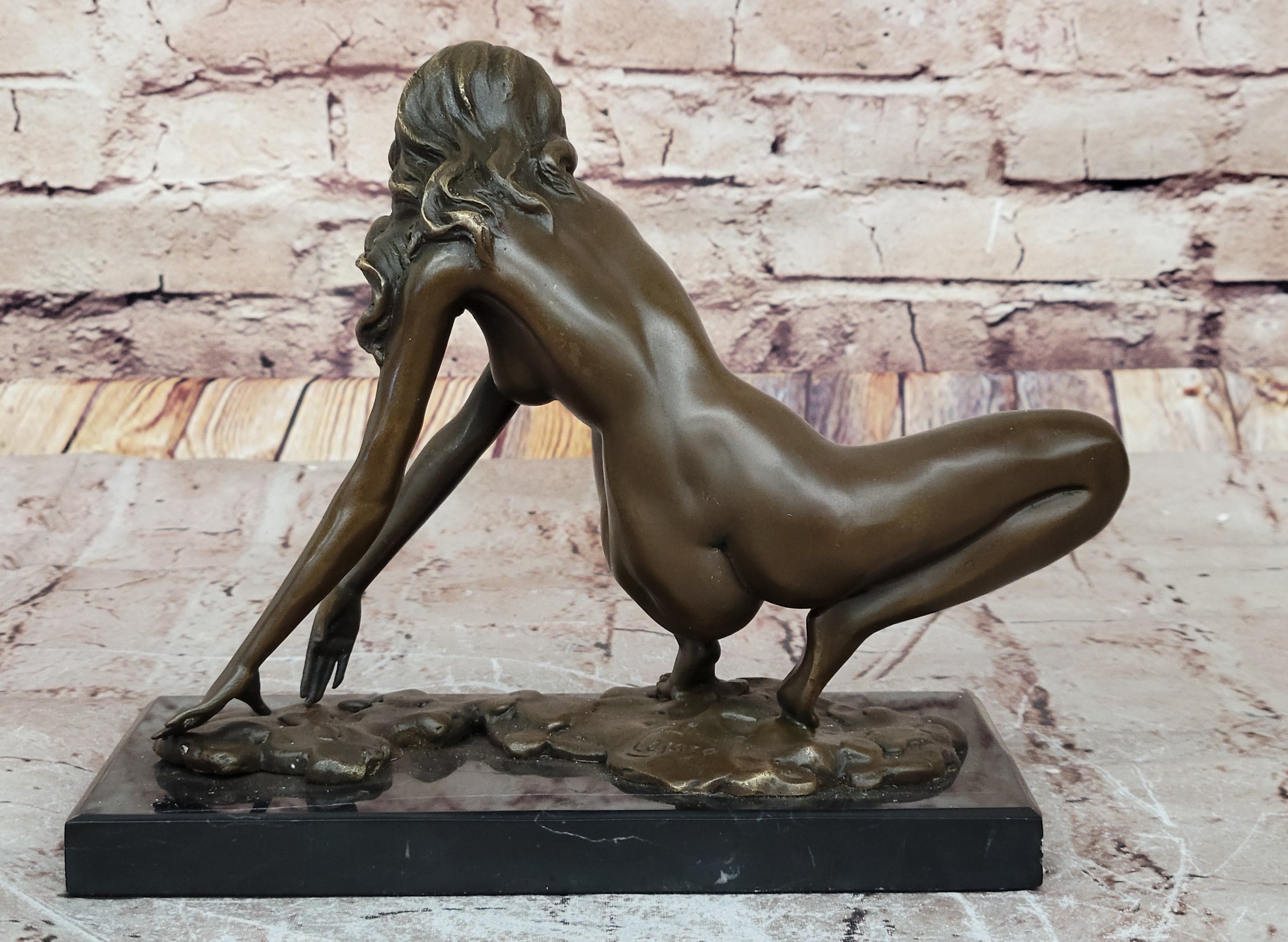 Bronze Sculpture Surrealist Abstract Modern Art Girl Dancer Statue Deco Figure