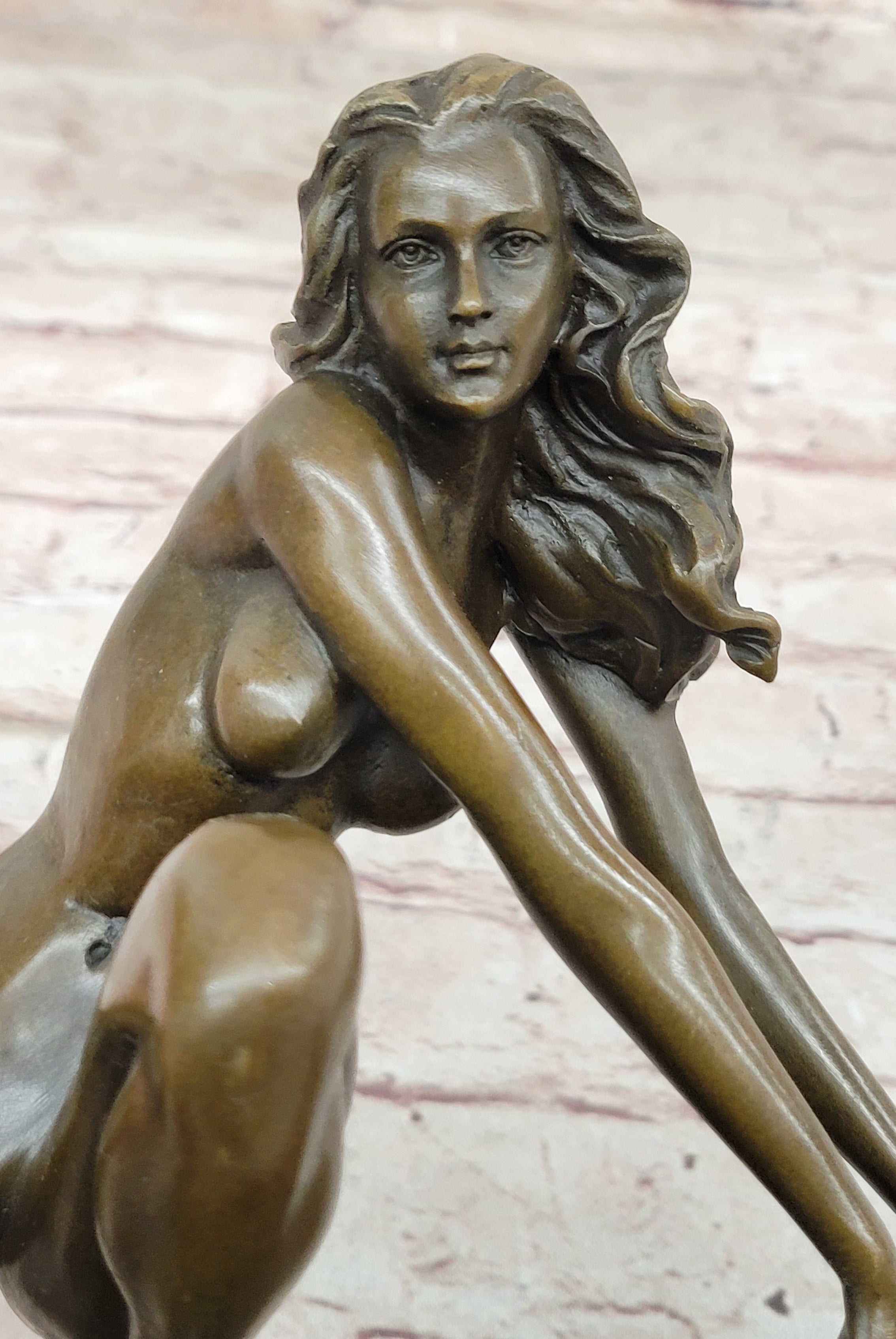 Bronze Sculpture Surrealist Abstract Modern Art Girl Dancer Statue Deco Figure