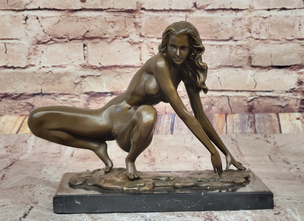 Bronze Sculpture Surrealist Abstract Modern Art Girl Dancer Statue Deco Figure