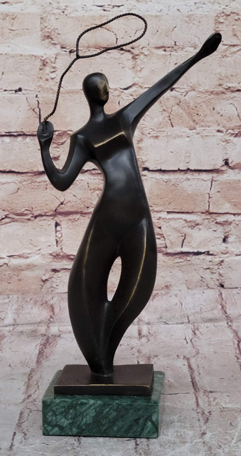 Tennis players sports figure bronze sculpture marble base cup Gift Decor