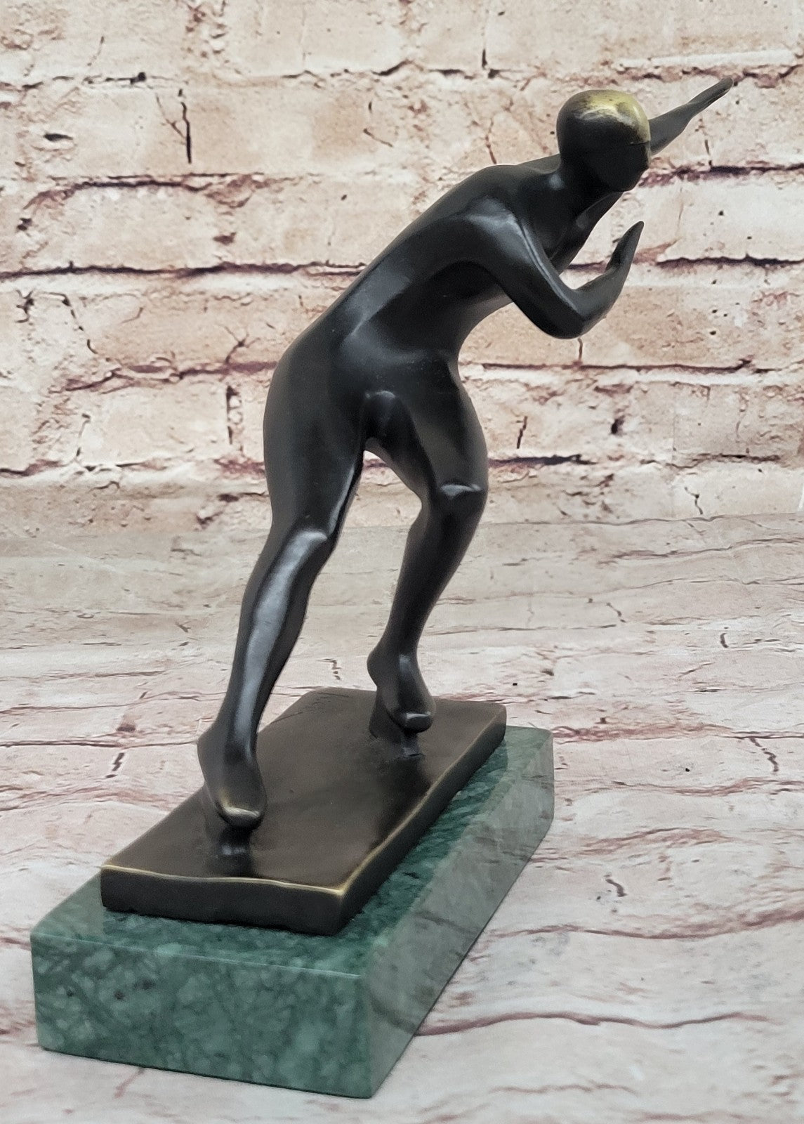 Bronze Sculpture Hand Made Ice Skater Modern Artwork Female Woman Statue Home Decor