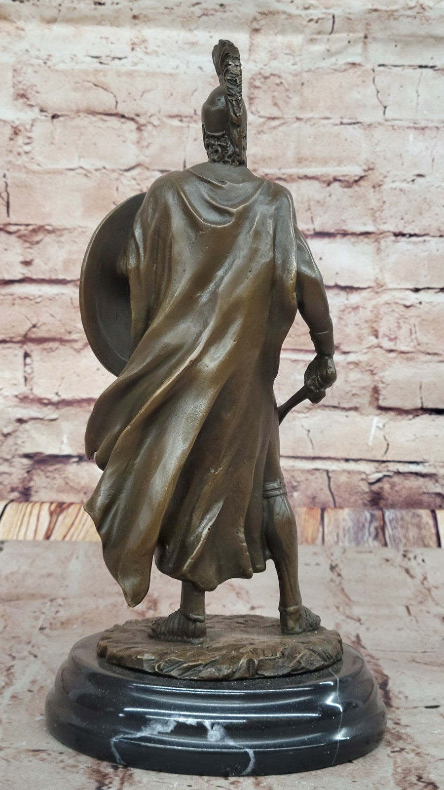 BRONZE ROMAN WARRIOR WITH SWORD AND SHIELD STATUE SIGNED HOT CAST FIGURINE SALE