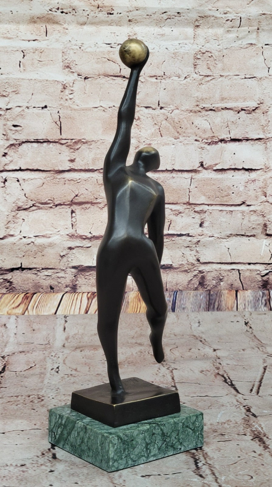 Signed Original Mario Nick Volleyball Player Bronze Sculpture Statue Figurine