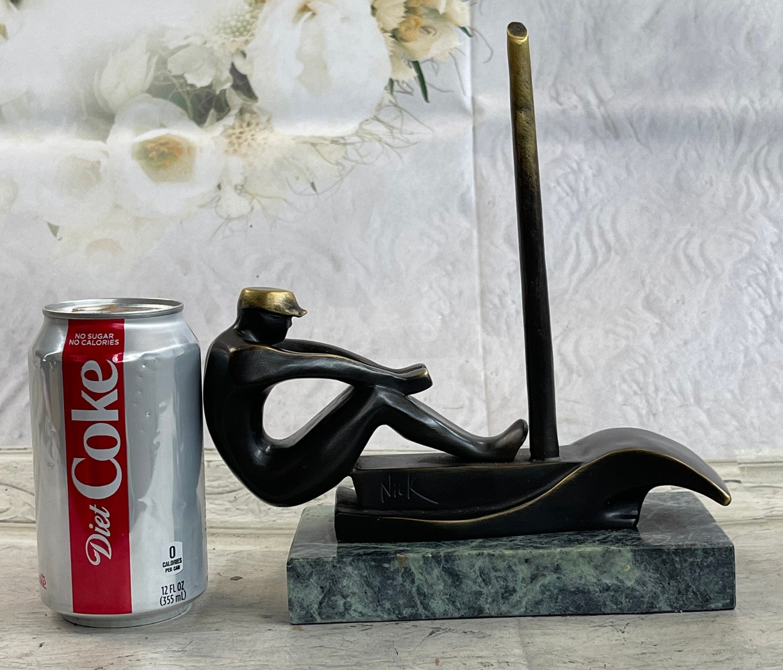 Abstract Modern Art Mid Century Rowing Trophy Bronze Masterpiece Figurine Figure