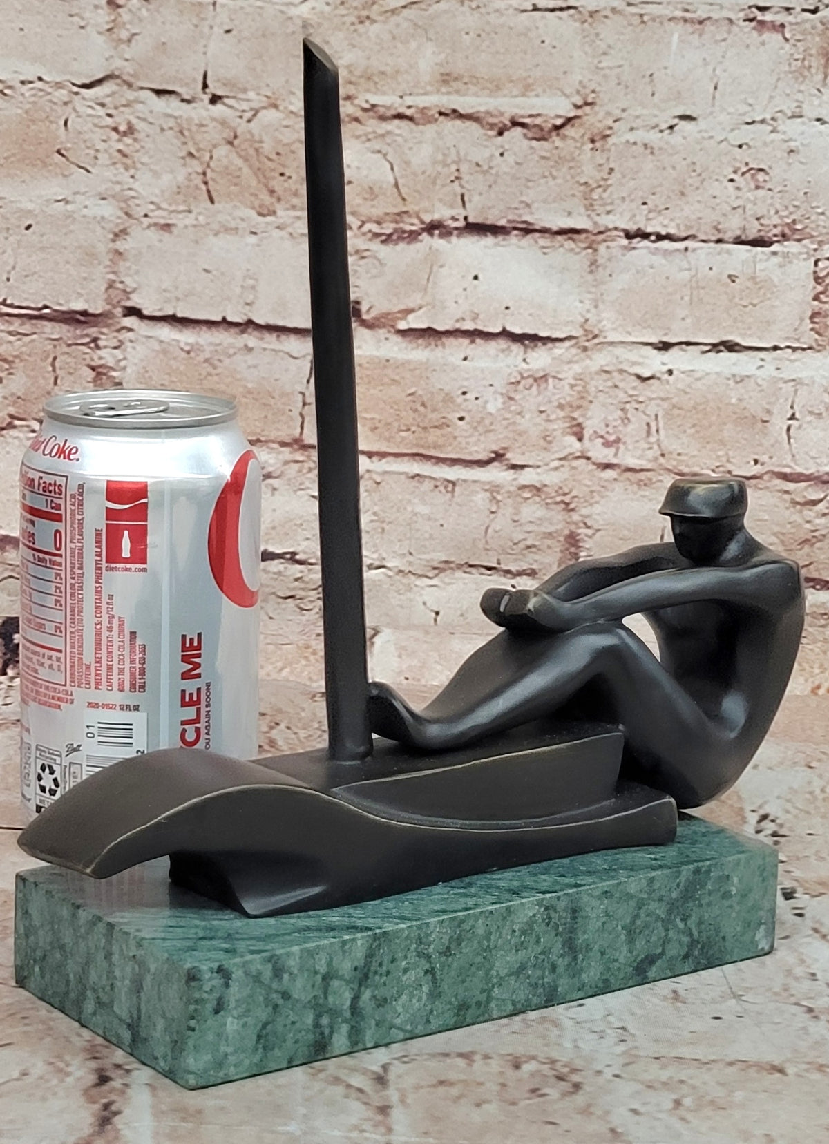 Abstract Modern Art Mid Century Rowing Trophy Bronze Masterpiece Figurine Figure