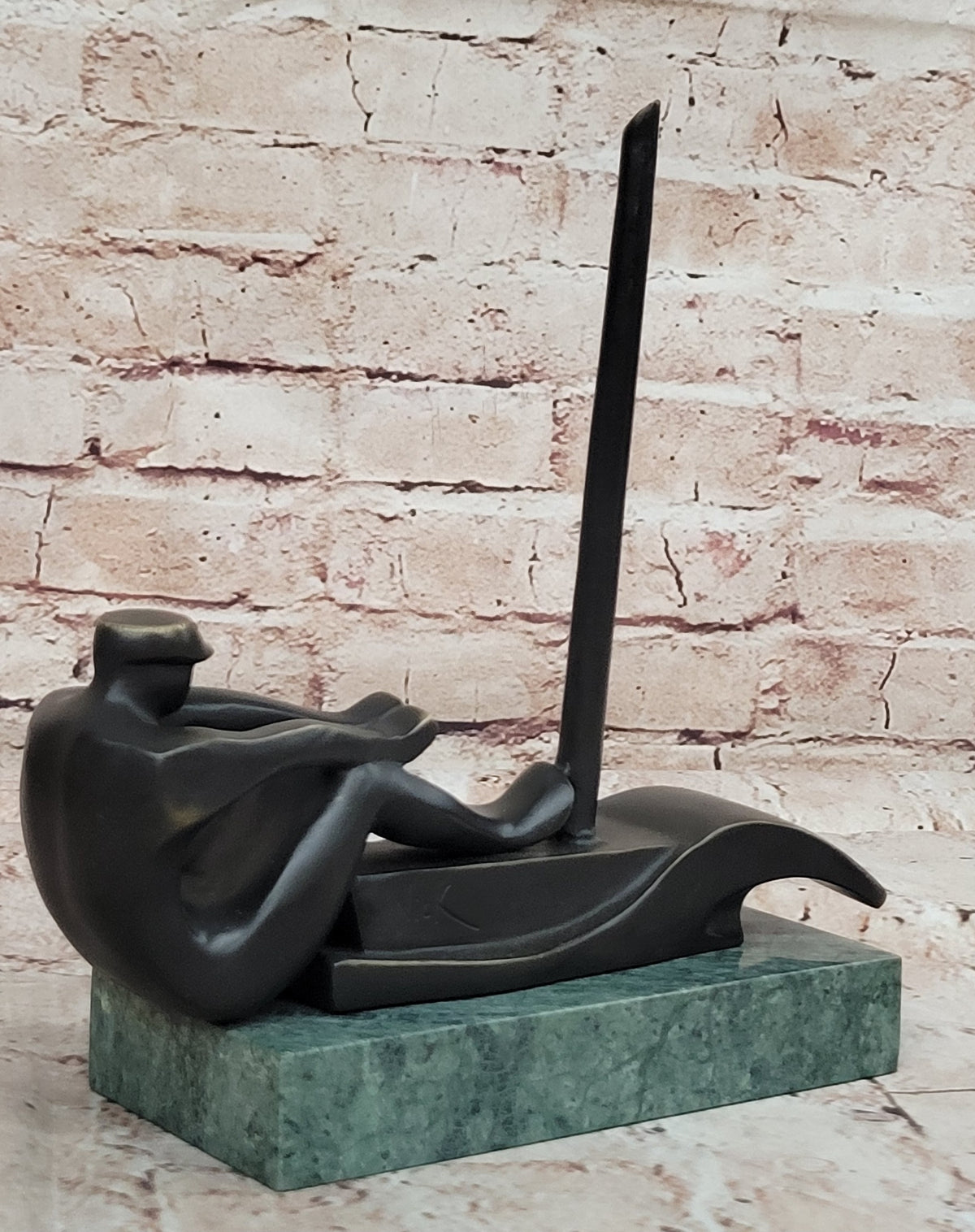 Abstract Modern Art Mid Century Rowing Trophy Bronze Masterpiece Figurine Figure