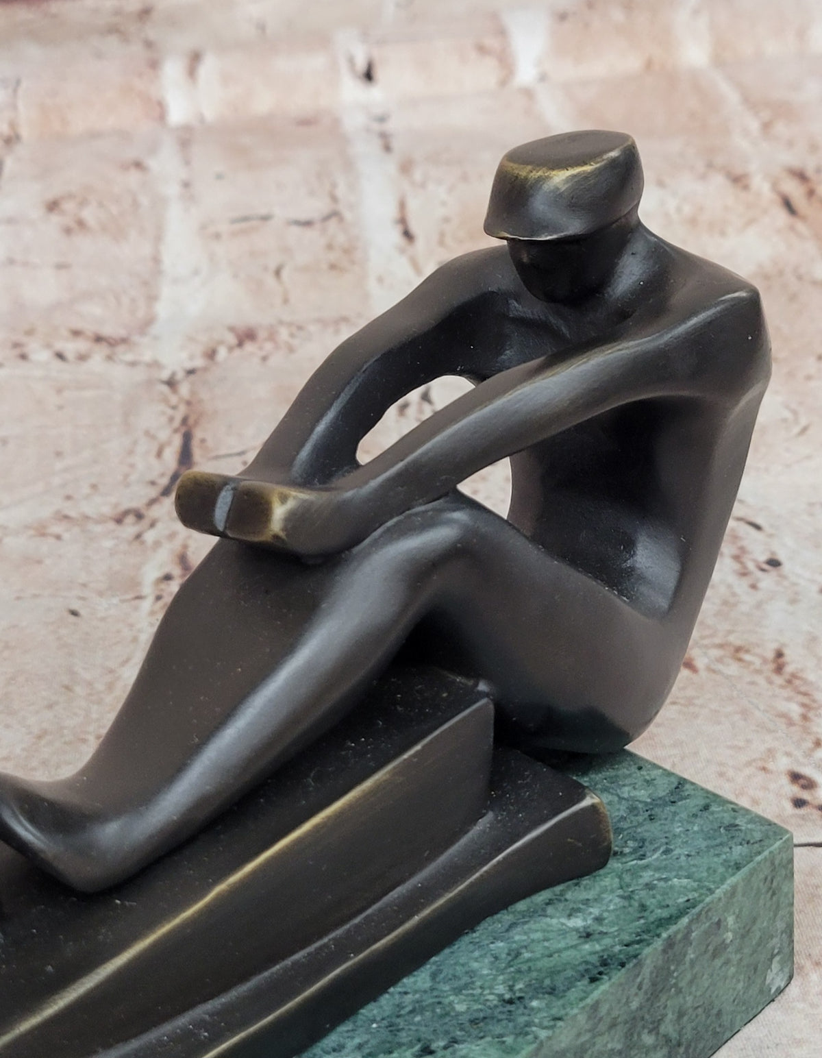 Abstract Modern Art Mid Century Rowing Trophy Bronze Masterpiece Figurine Figure