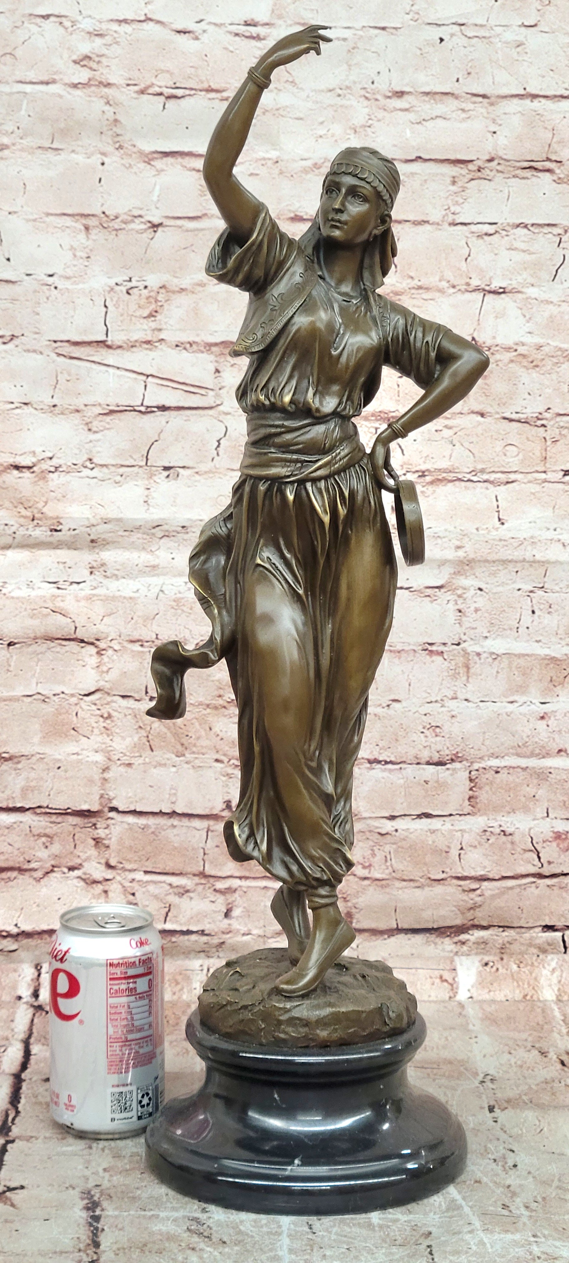 Bronze Oriental Dancer Figurine Signed Milo Art Nouveau Statue Art deco