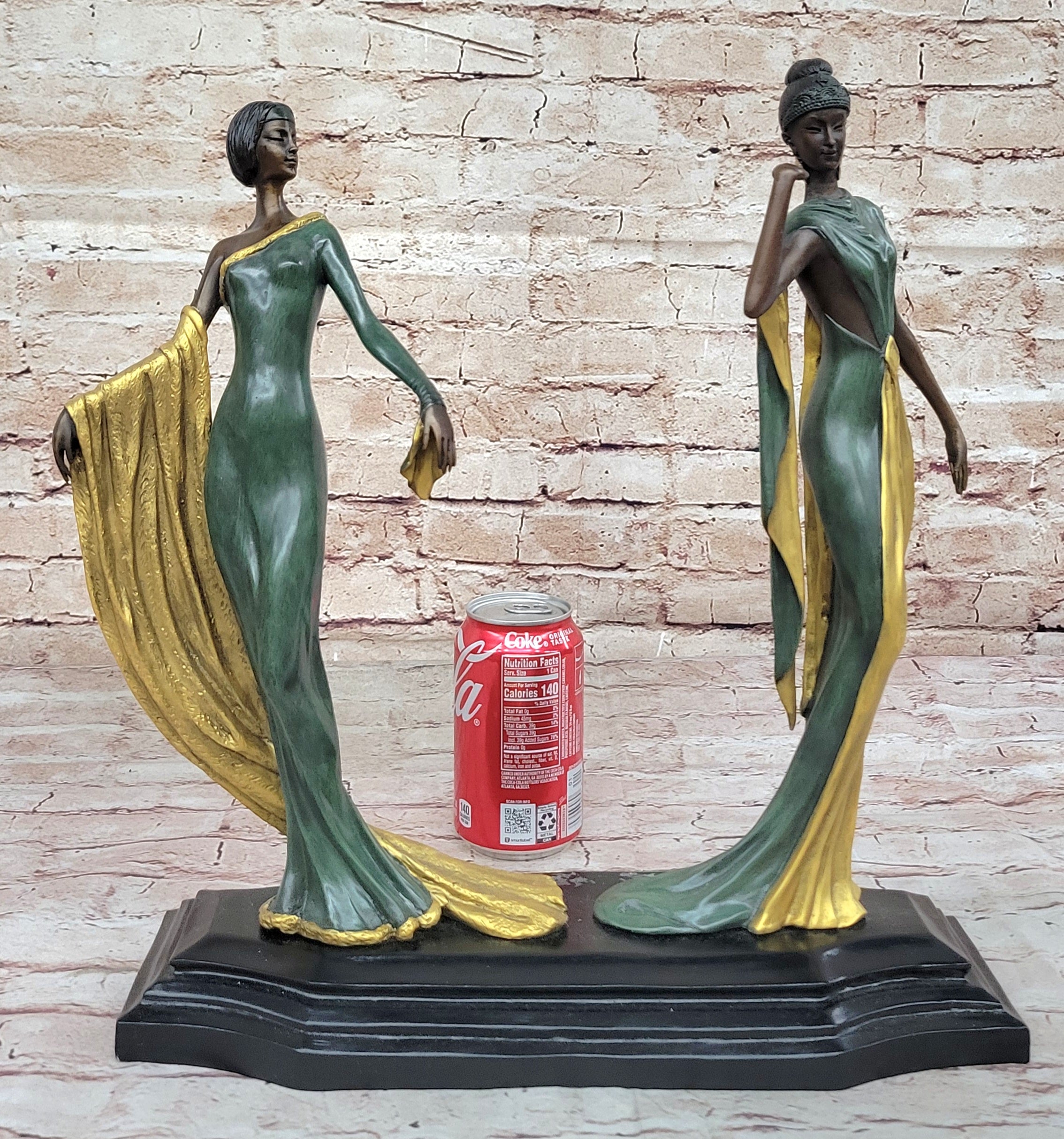 Hand Made Multi Color J. Erte Actress Model Showgirl Bronze Masterpiece Figurine
