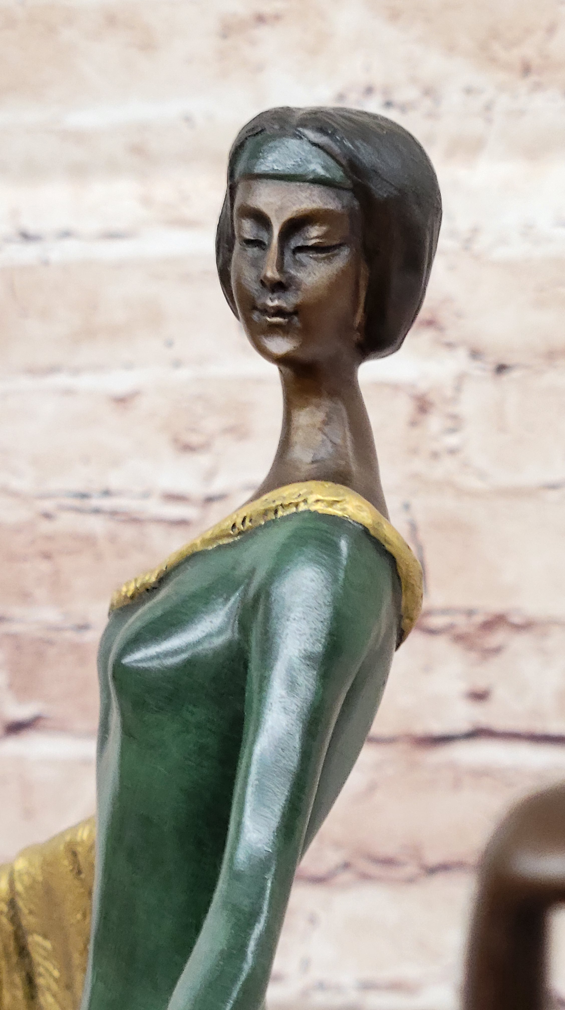 Hand Made Multi Color J. Erte Actress Model Showgirl Bronze Masterpiece Figurine