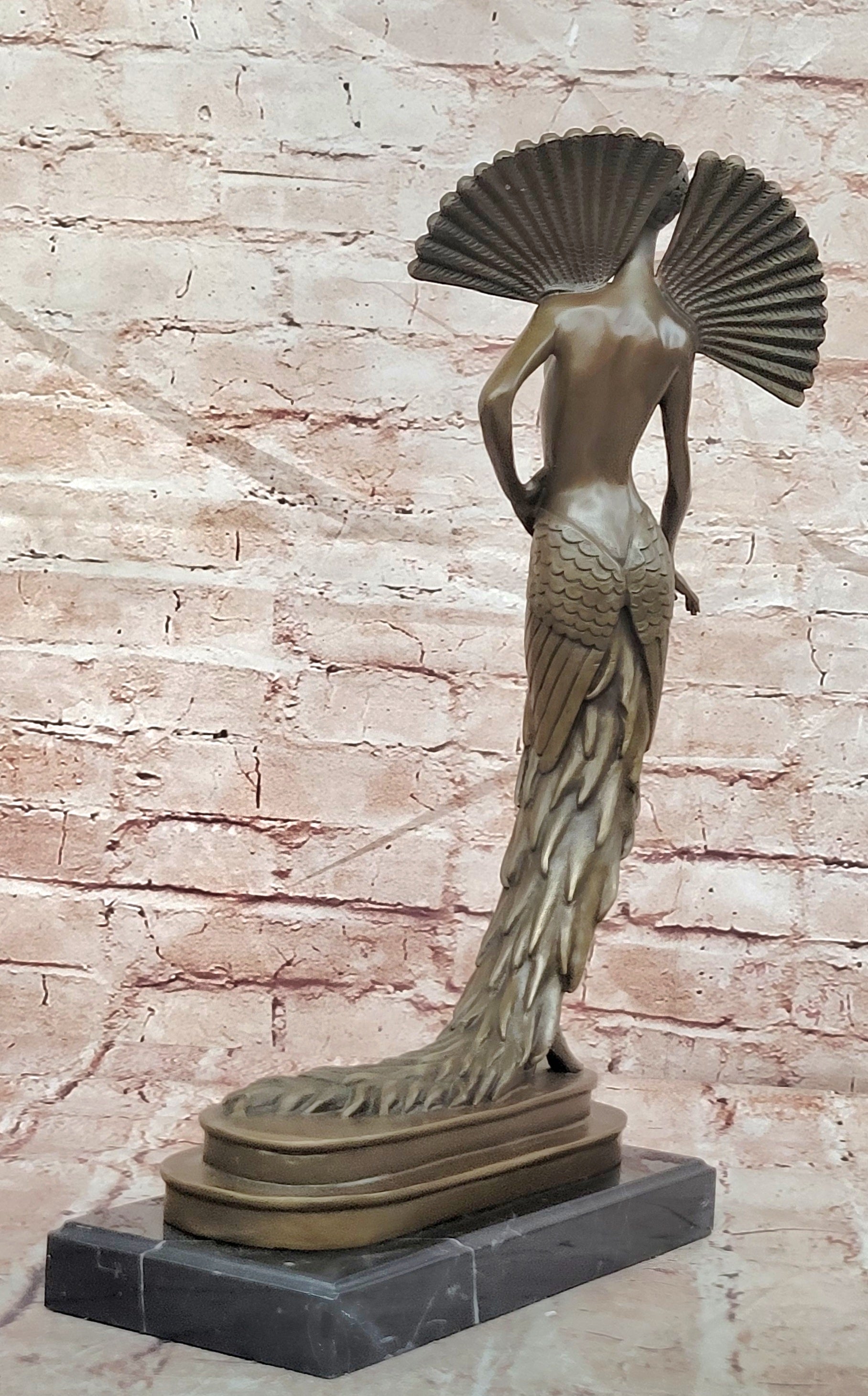J. Erte Bronze Female Dancer Sculpture Elegant Art Deco Collectible Decor